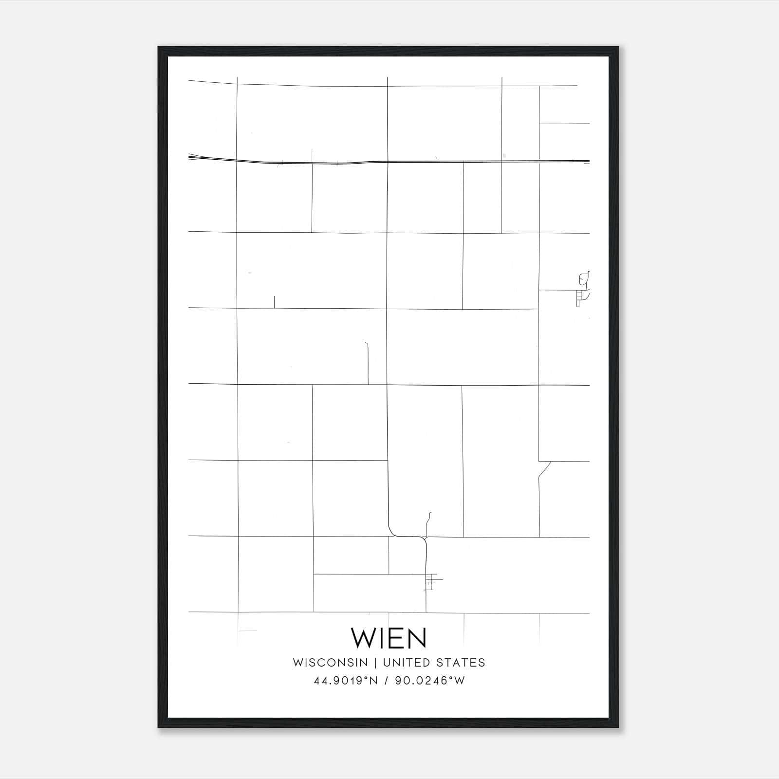 Wien Wisconsin Map Poster, Modern Home Decor Wall Art Print Wien Wisconsin Map Poster, Modern Home Decor Wall Art Print
