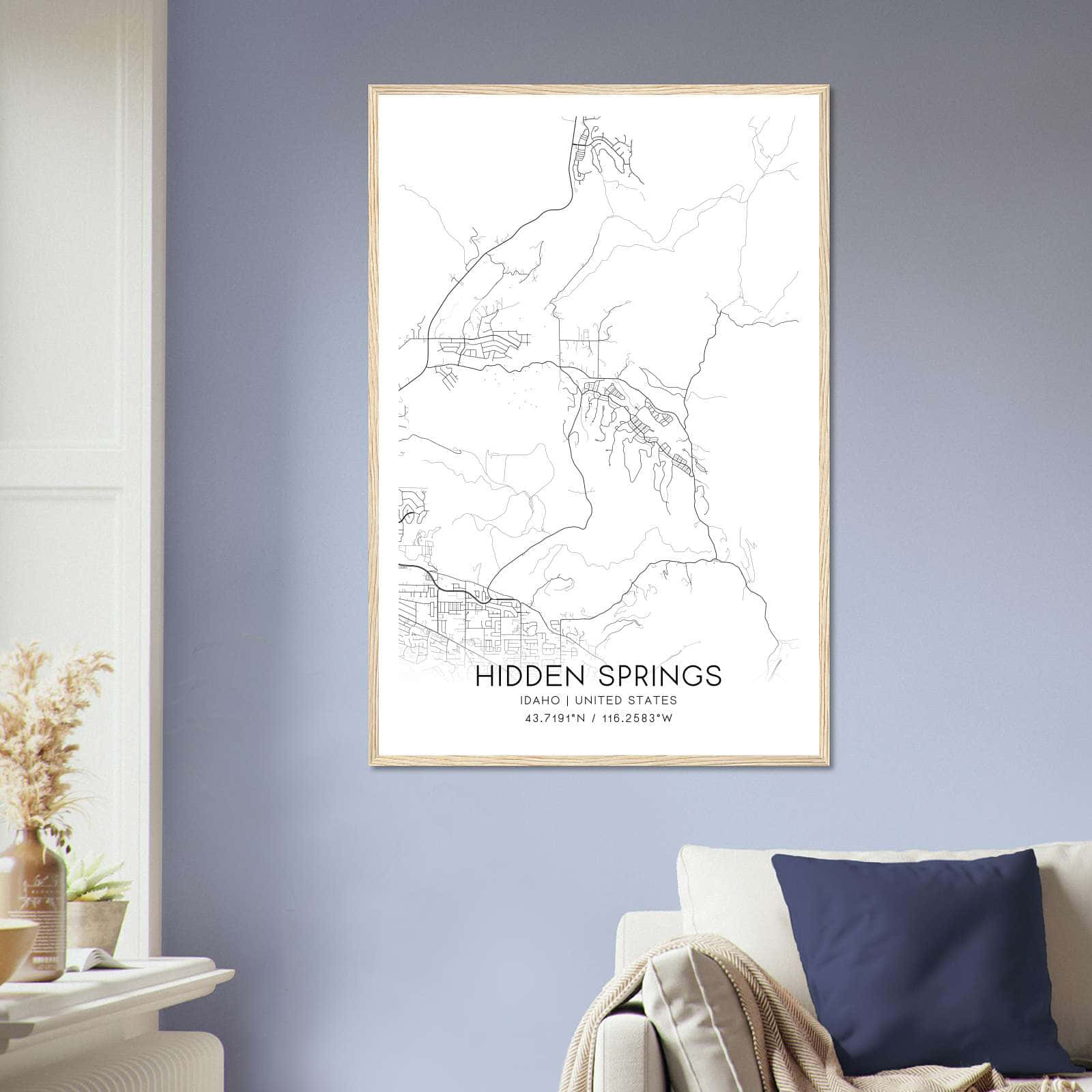 Deerfield Kansas Map Poster, Modern Home Decor Wall Art Print (Copy)