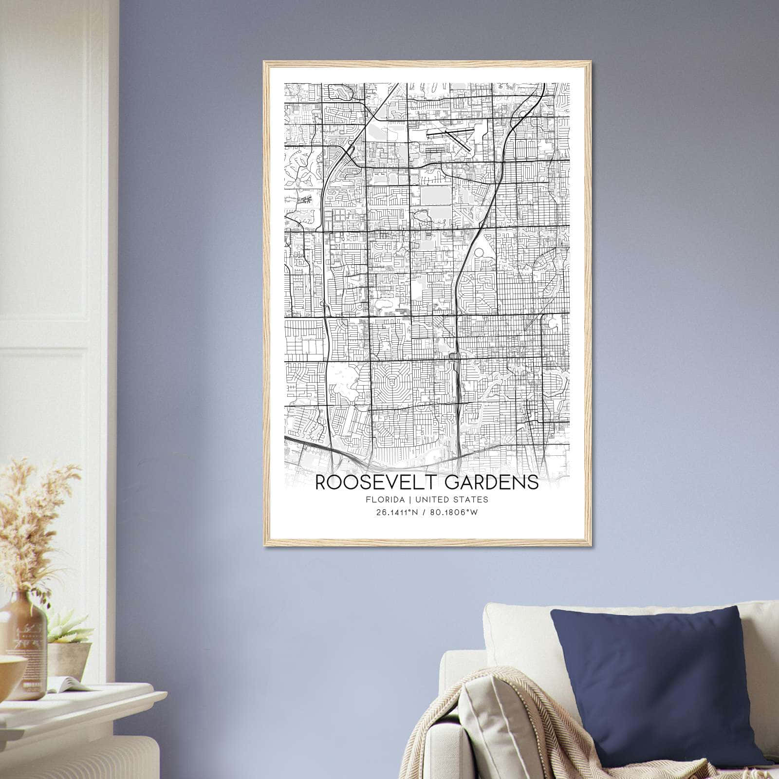 Deerfield Kansas Map Poster, Modern Home Decor Wall Art Print (Copy)