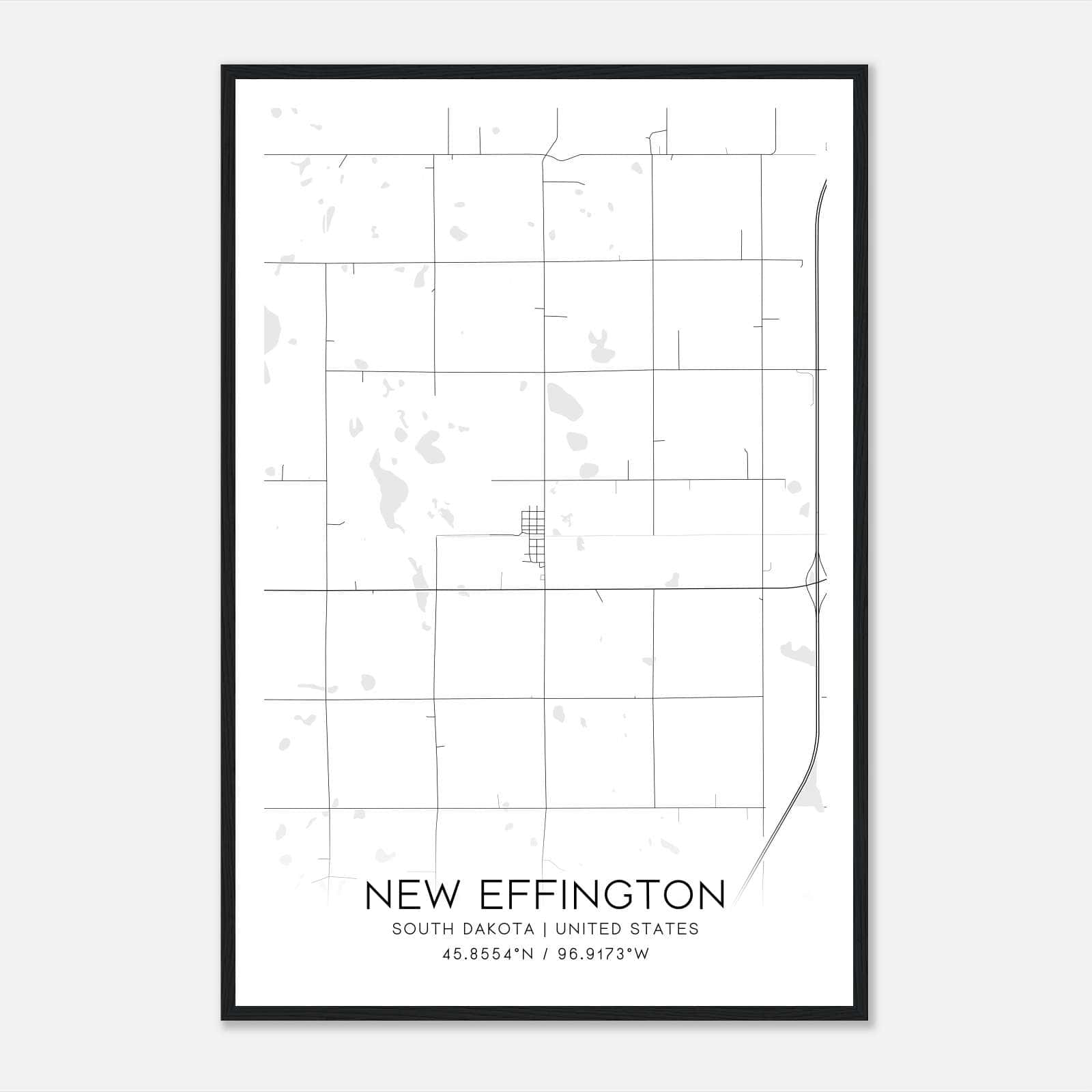 New Effington South Dakota Map Poster, Modern Home Decor Wall Art Print New Effington South Dakota Map Poster, Modern Home Decor Wall Art Print