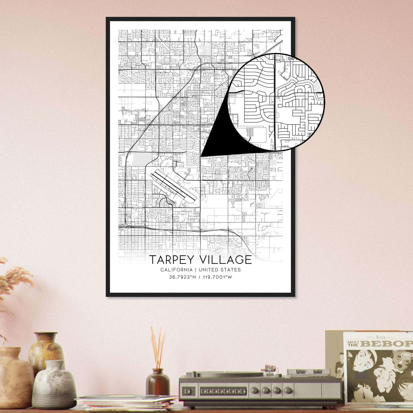 Deerfield Kansas Map Poster, Modern Home Decor Wall Art Print (Copy)