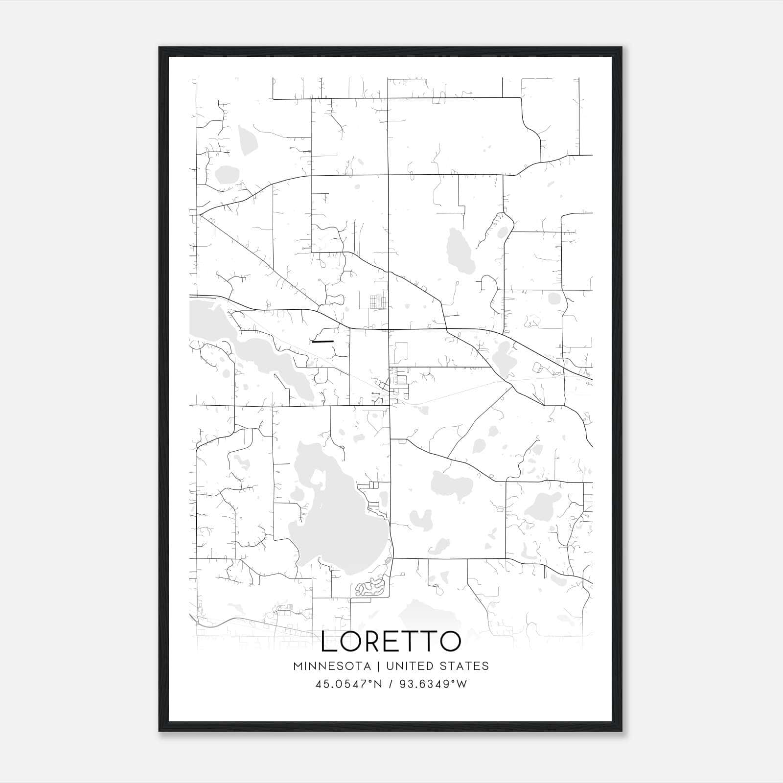 Loretto Minnesota Map Poster, Modern Home Decor Wall Art Print Loretto Minnesota Map Poster, Modern Home Decor Wall Art Print