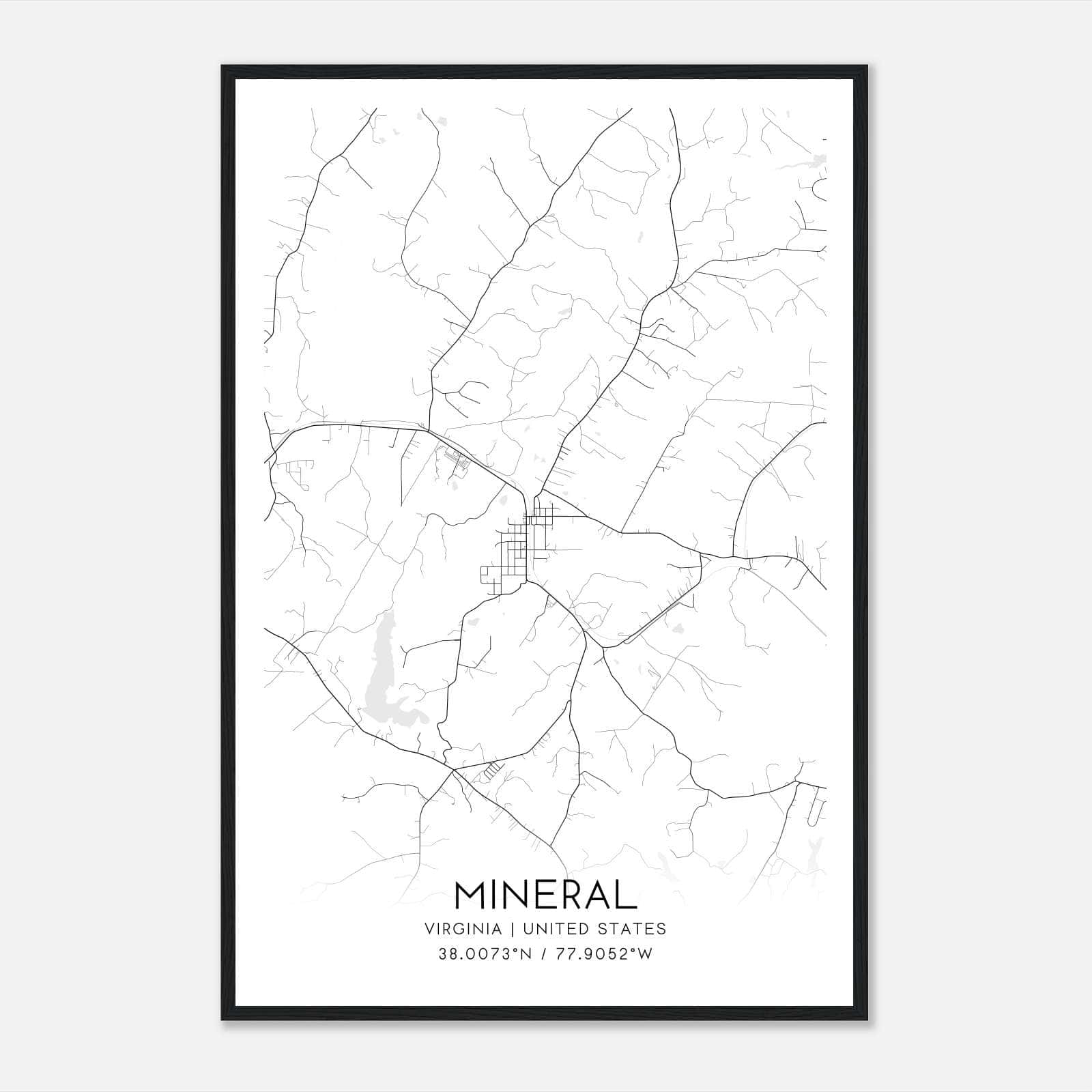 Mineral Virginia Map Poster, Modern Home Decor Wall Art Print Mineral Virginia Map Poster, Modern Home Decor Wall Art Print