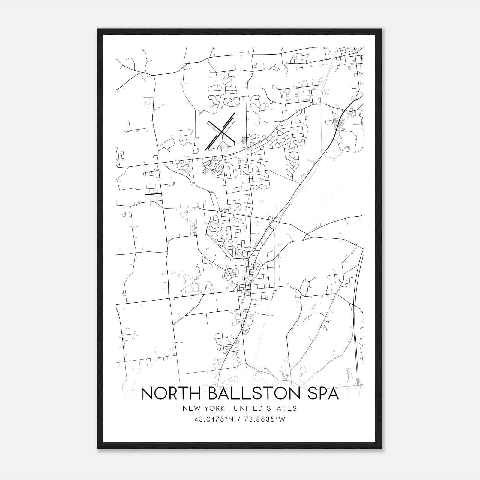 North Ballston Spa New York Map Poster, Modern Home Decor Wall Art Print North Ballston Spa New York Map Poster, Modern Home Decor Wall Art Print