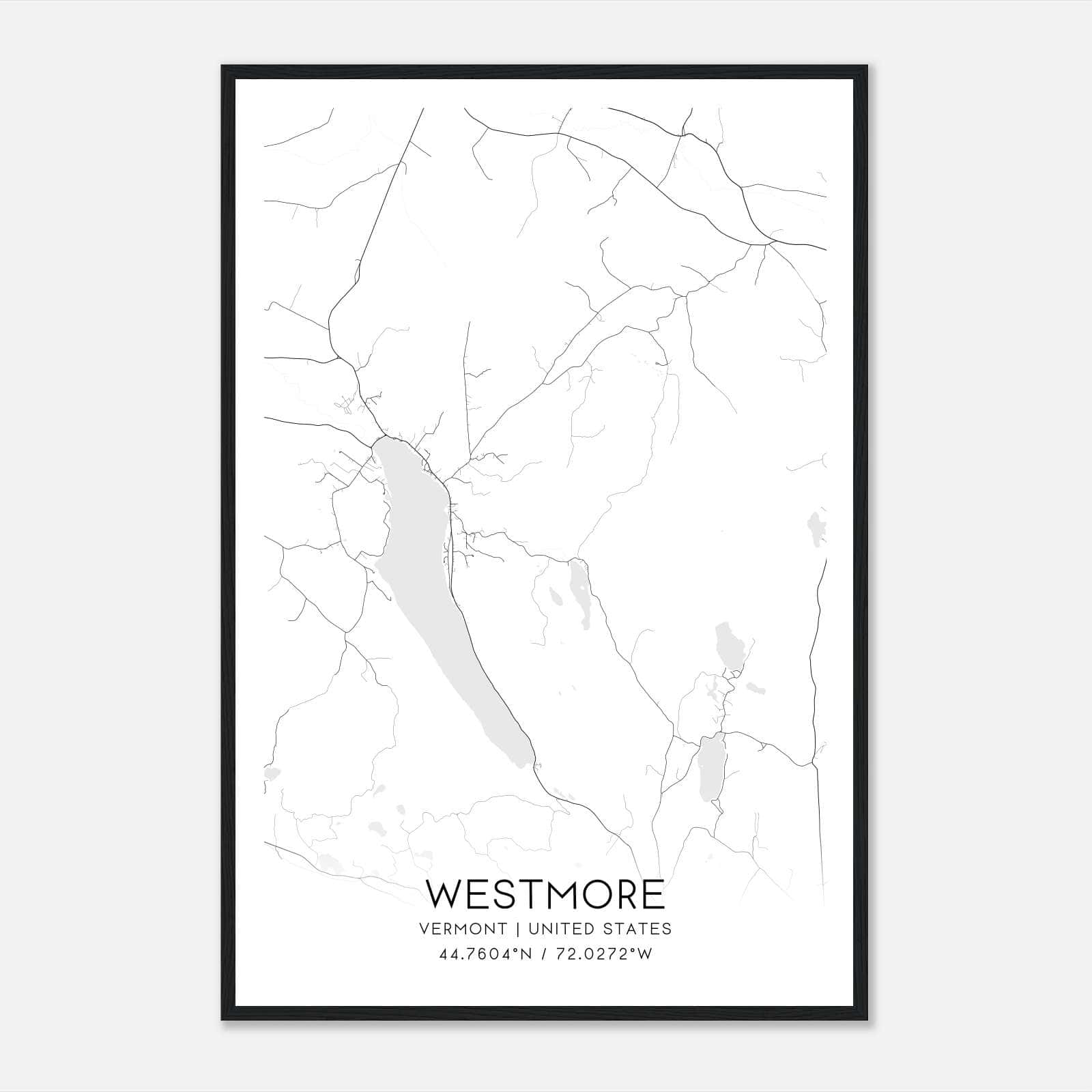 Westmore Vermont Map Poster, Modern Home Decor Wall Art Print Westmore Vermont Map Poster, Modern Home Decor Wall Art Print