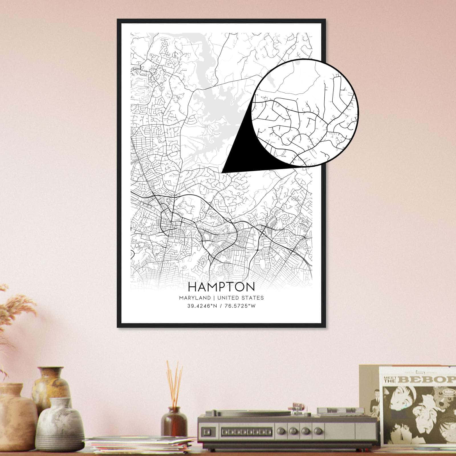 Deerfield Kansas Map Poster, Modern Home Decor Wall Art Print (Copy)