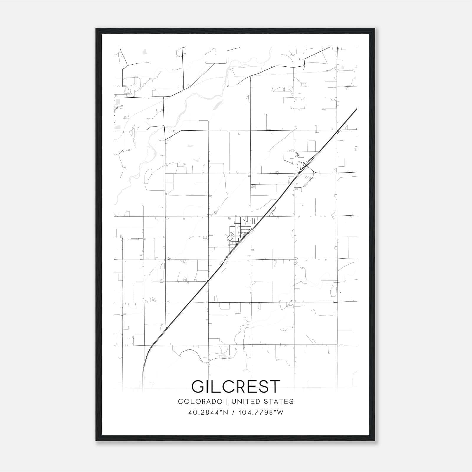 Gilcrest Colorado Map Poster, Modern Home Decor Wall Art Print Gilcrest Colorado Map Poster, Modern Home Decor Wall Art Print