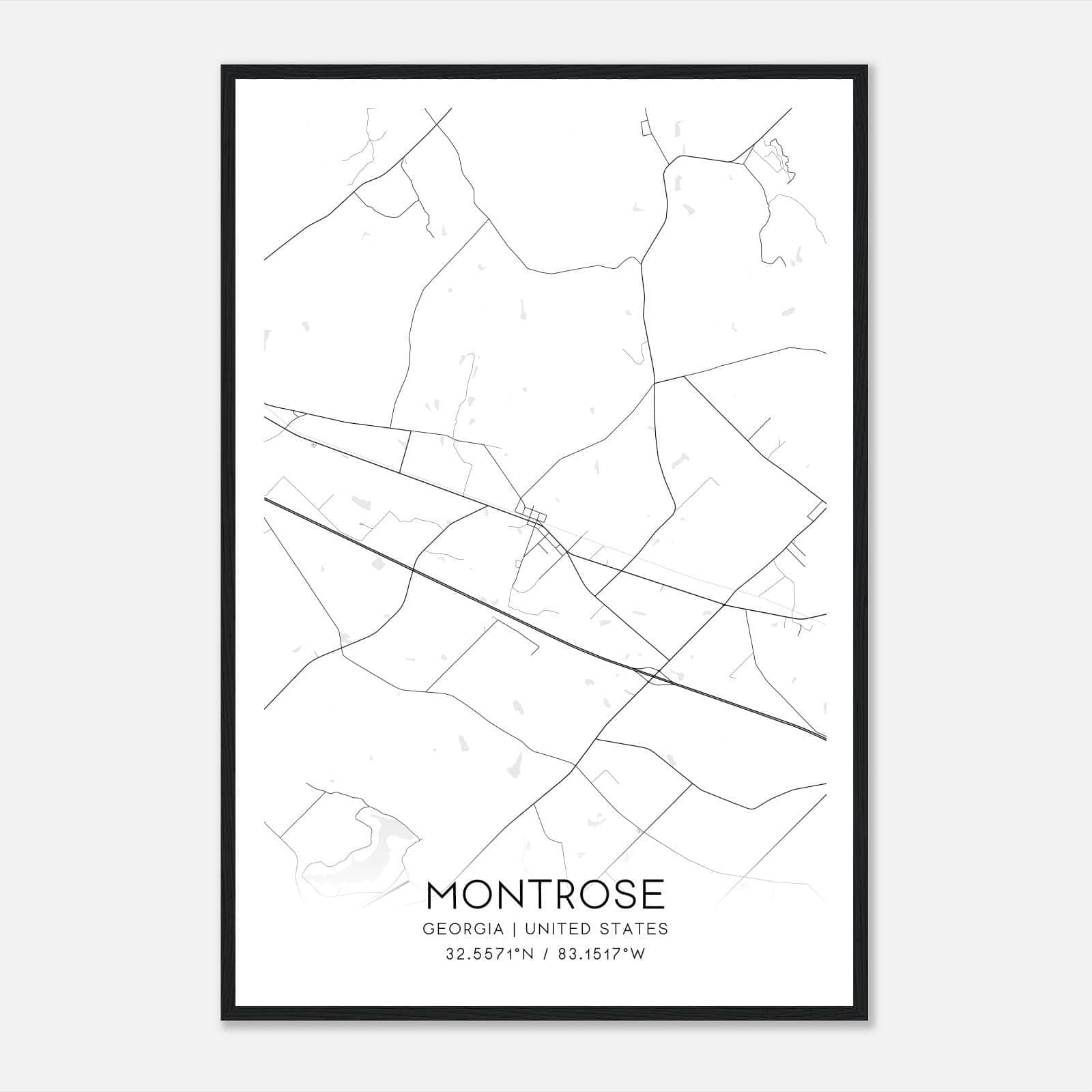 Montrose Georgia Map Poster, Modern Home Decor Wall Art Print Montrose Georgia Map Poster, Modern Home Decor Wall Art Print
