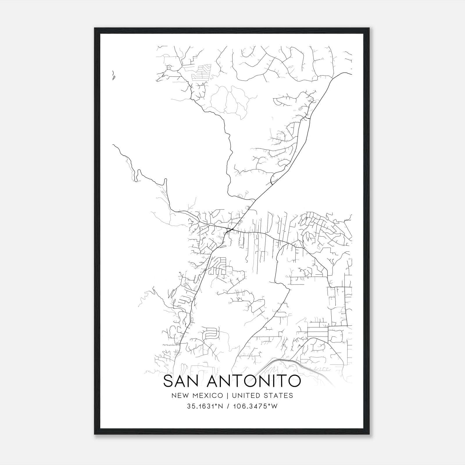 San Antonito New Mexico Map Poster, Modern Home Decor Wall Art Print San Antonito New Mexico Map Poster, Modern Home Decor Wall Art Print