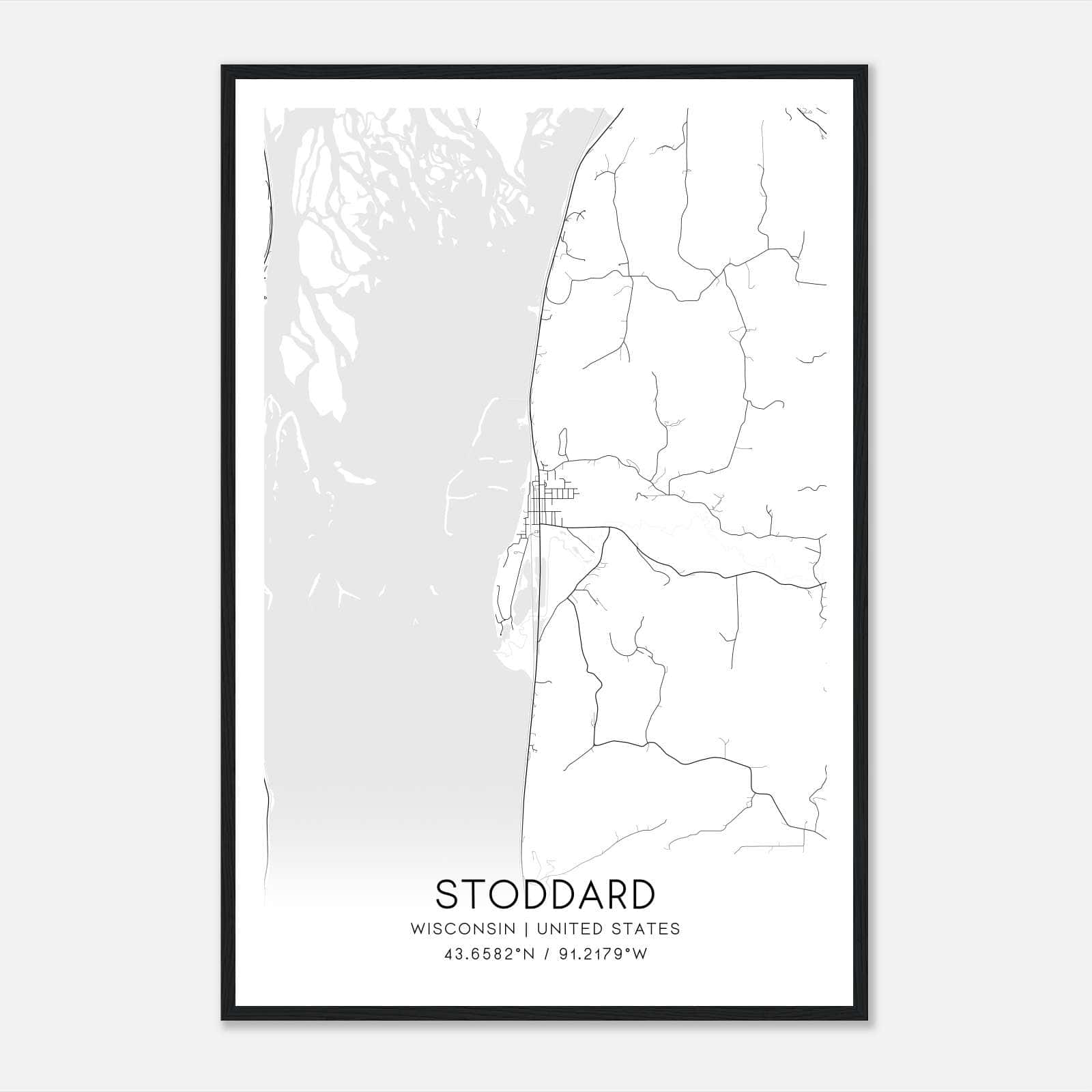 Stoddard Wisconsin Map Poster, Modern Home Decor Wall Art Print Stoddard Wisconsin Map Poster, Modern Home Decor Wall Art Print