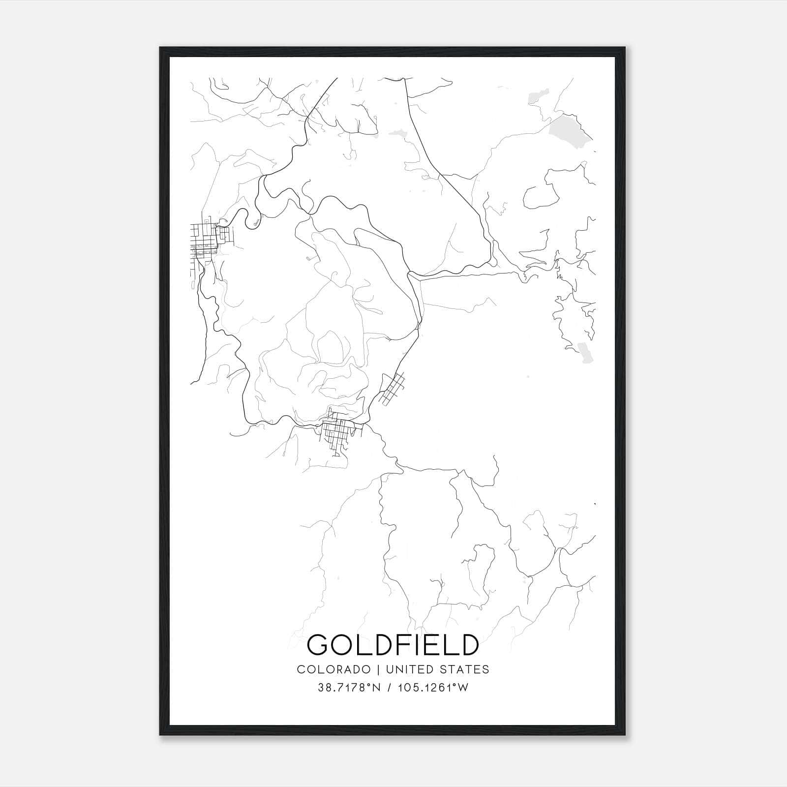 Goldfield Colorado Map Poster, Modern Home Decor Wall Art Print Goldfield Colorado Map Poster, Modern Home Decor Wall Art Print