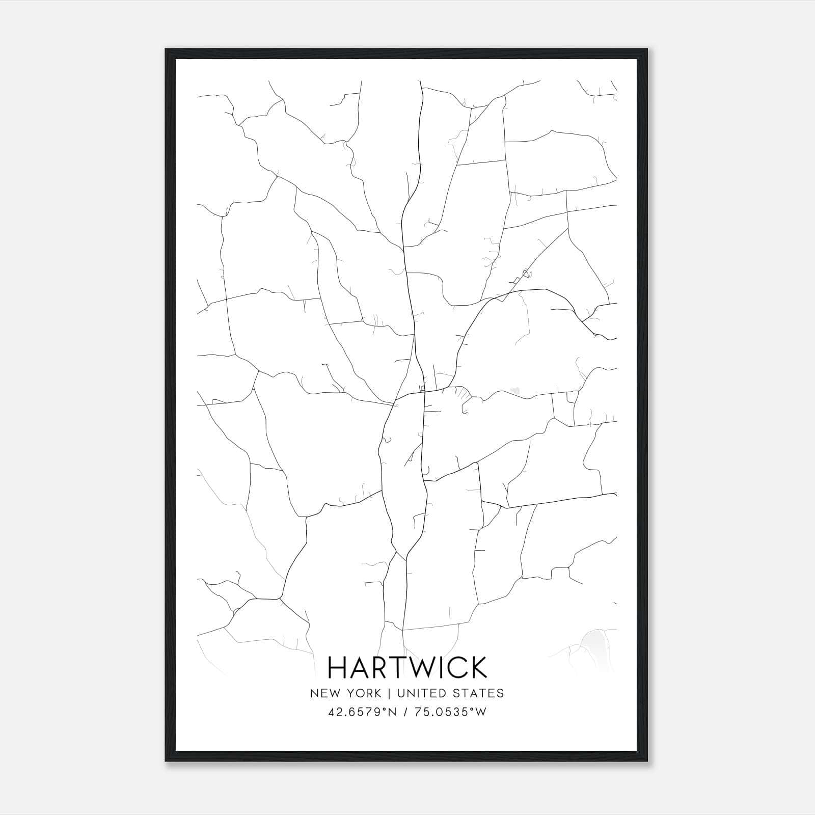 Hartwick New York Map Poster, Modern Home Decor Wall Art Print Hartwick New York Map Poster, Modern Home Decor Wall Art Print