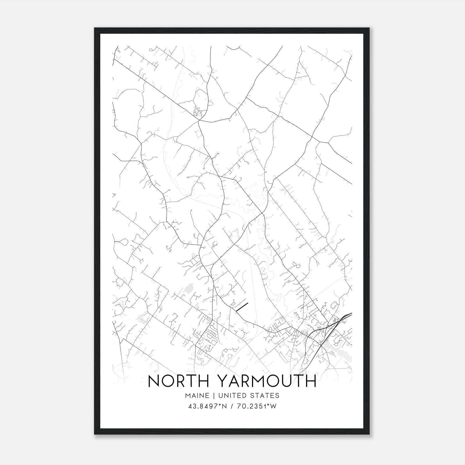 North Yarmouth Maine Map Poster, Modern Home Decor Wall Art Print North Yarmouth Maine Map Poster, Modern Home Decor Wall Art Print