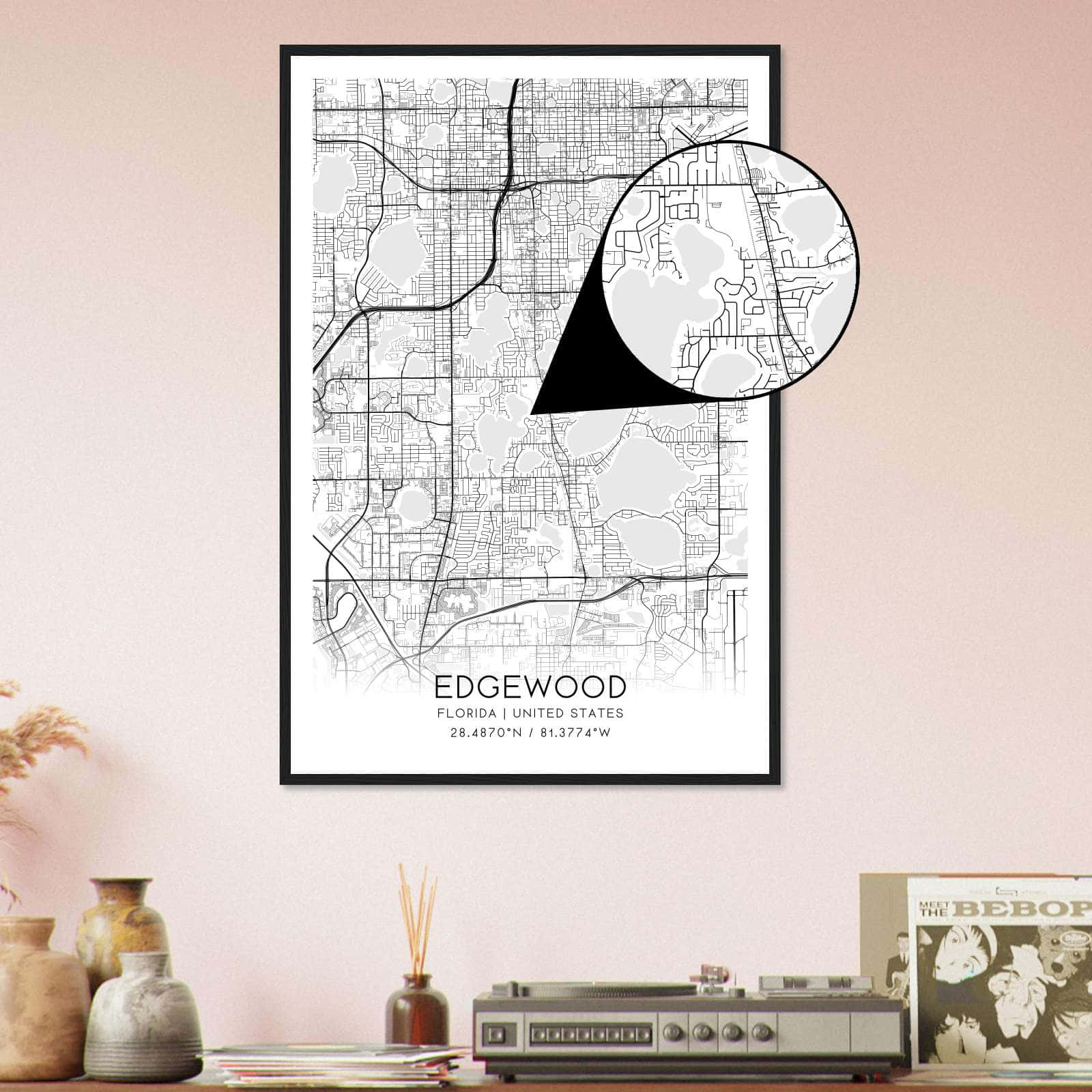 Deerfield Kansas Map Poster, Modern Home Decor Wall Art Print (Copy)