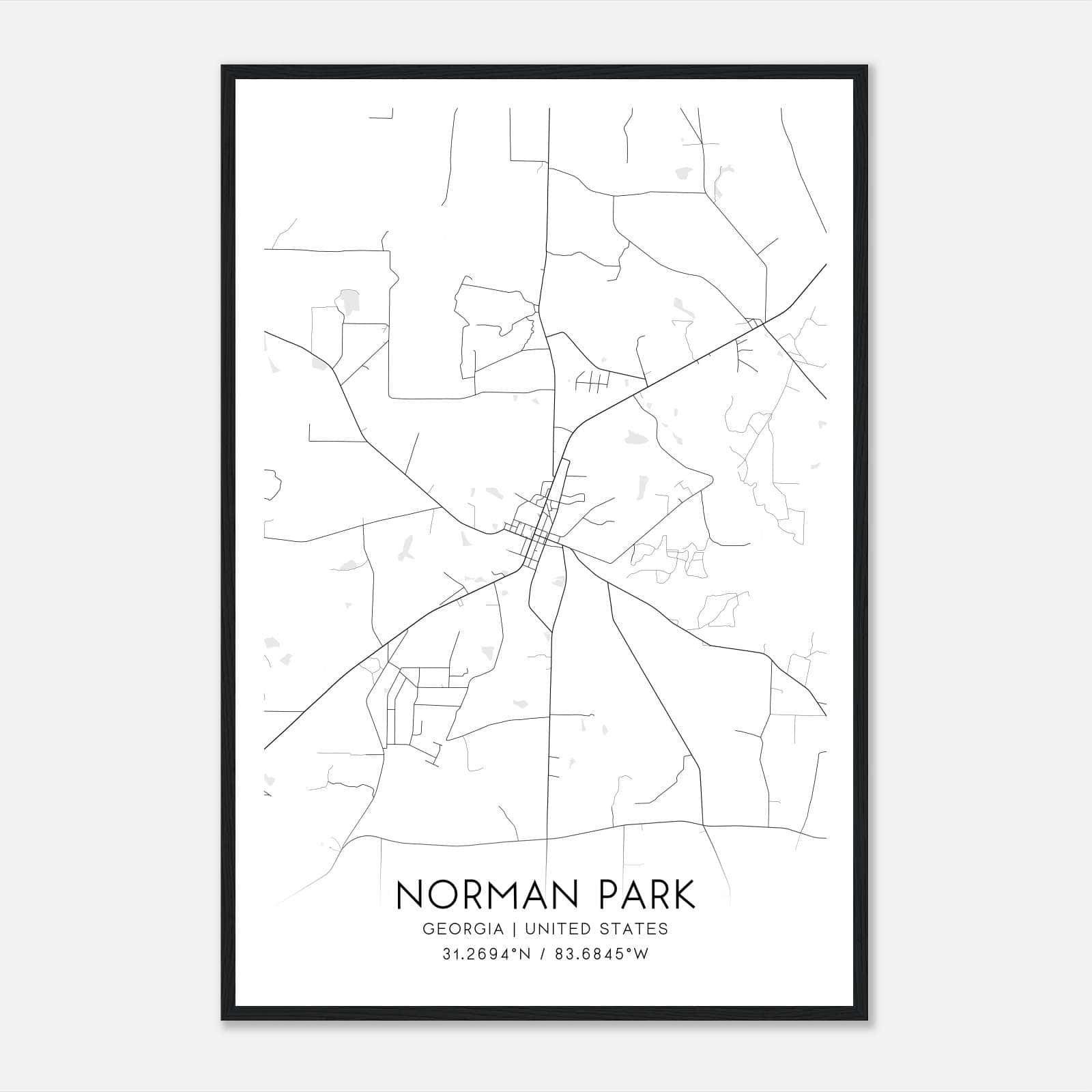 Norman Park Georgia Map Poster, Modern Home Decor Wall Art Print Norman Park Georgia Map Poster, Modern Home Decor Wall Art Print