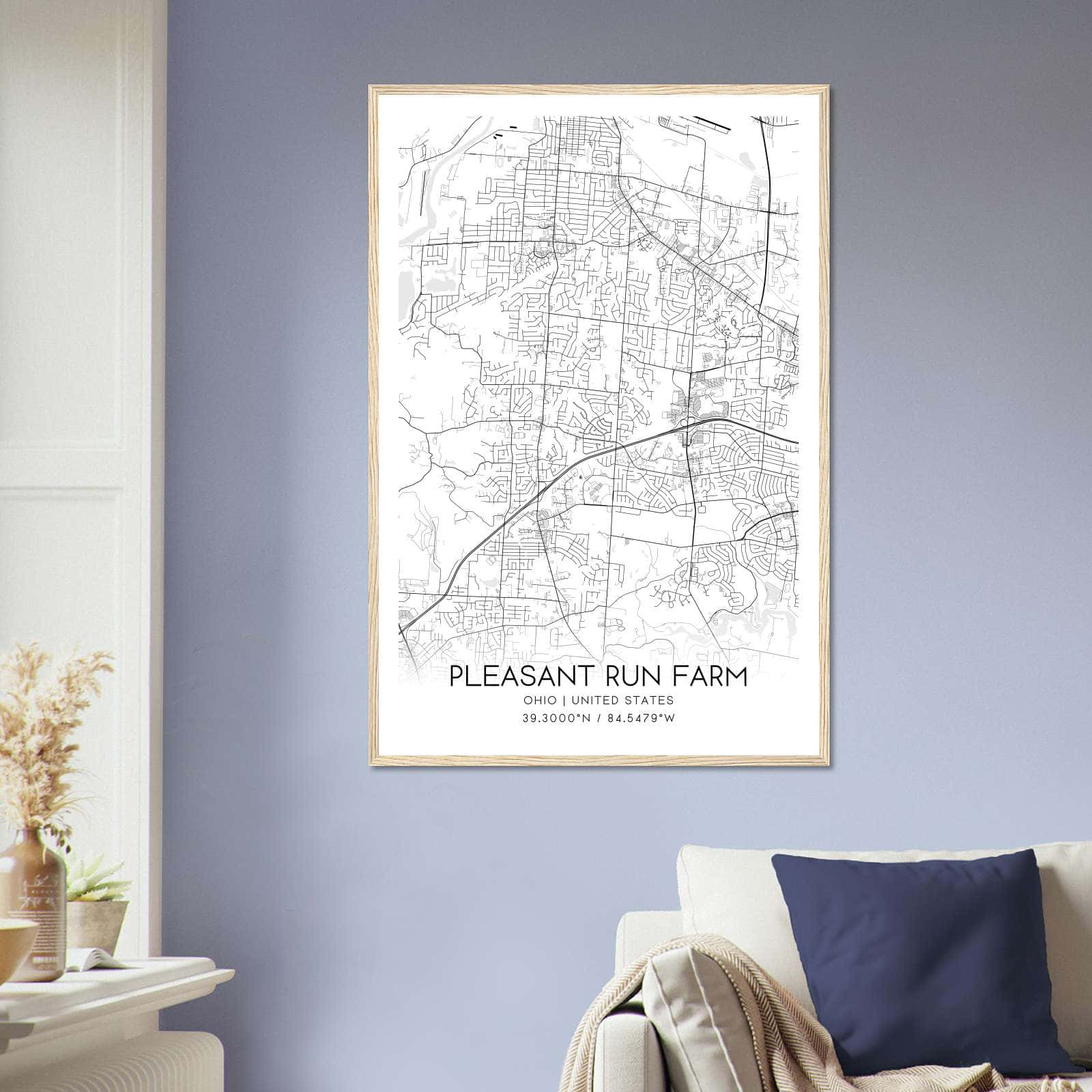 Deerfield Kansas Map Poster, Modern Home Decor Wall Art Print (Copy)
