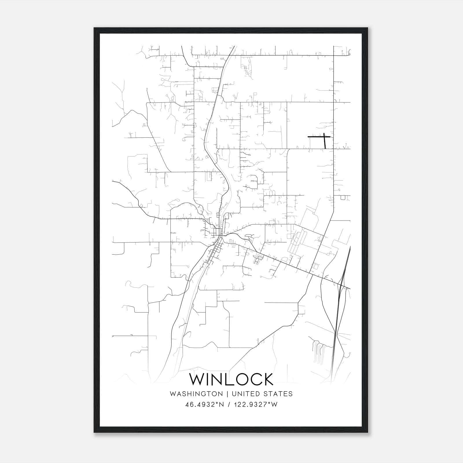 Winlock Washington Map Poster, Modern Home Decor Wall Art Print Winlock Washington Map Poster, Modern Home Decor Wall Art Print