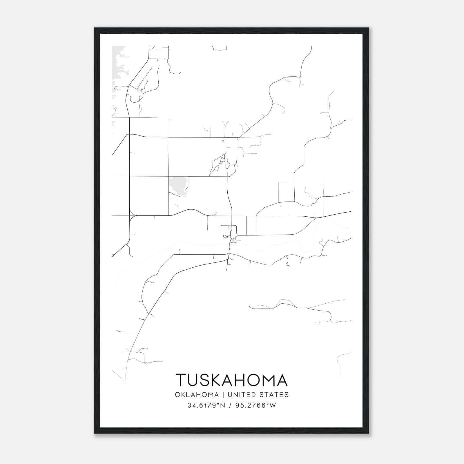 Tuskahoma Oklahoma Map Poster, Modern Home Decor Wall Art Print Tuskahoma Oklahoma Map Poster, Modern Home Decor Wall Art Print