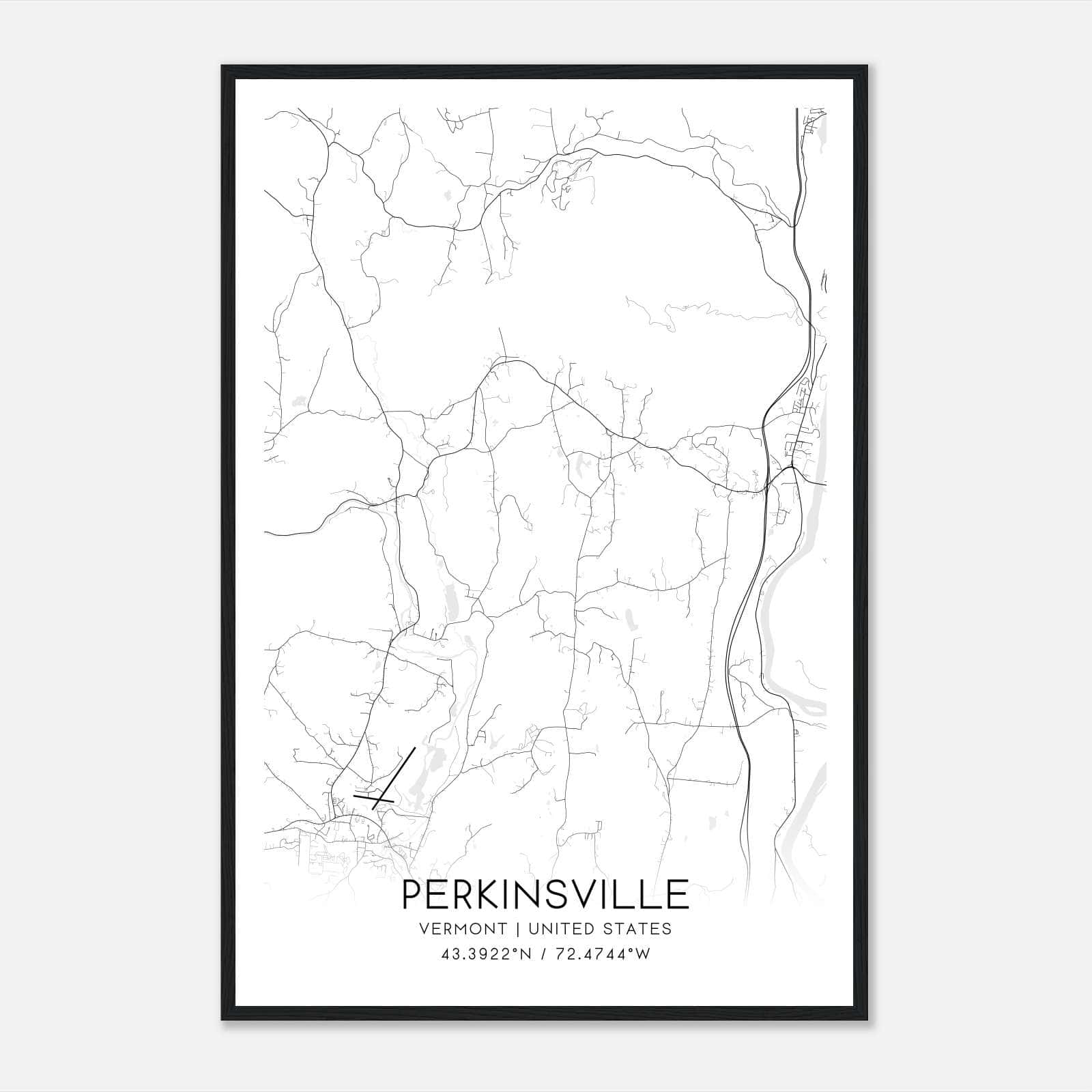 Perkinsville Vermont Map Poster, Modern Home Decor Wall Art Print Perkinsville Vermont Map Poster, Modern Home Decor Wall Art Print