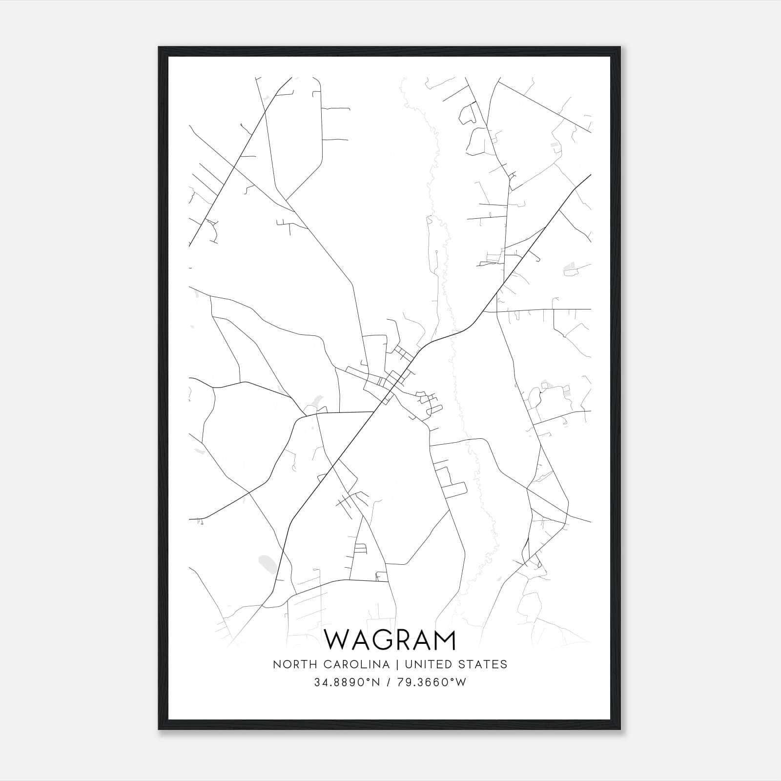 Wagram North Carolina Map Poster, Modern Home Decor Wall Art Print Wagram North Carolina Map Poster, Modern Home Decor Wall Art Print