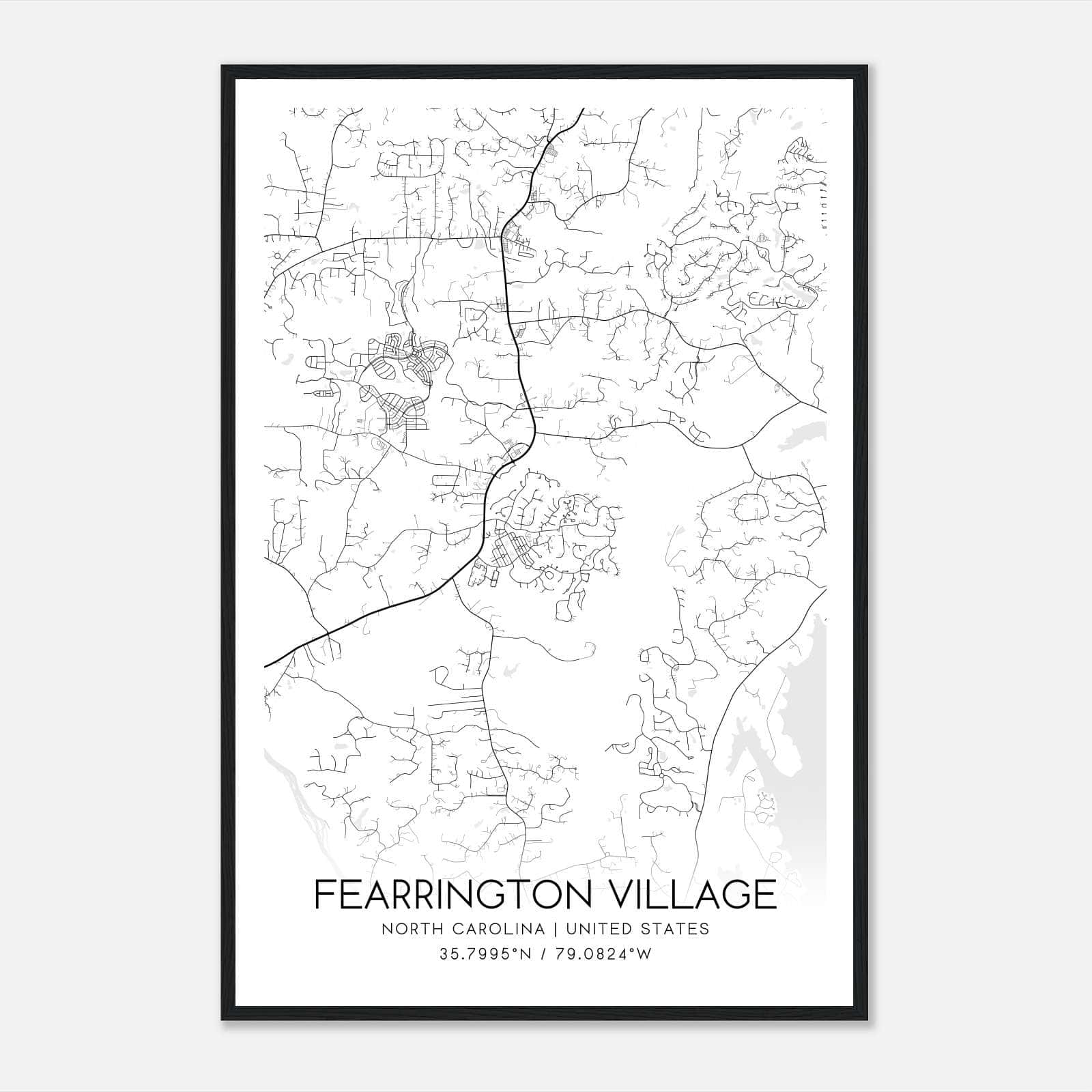 Fearrington Village North Carolina Map Poster, Modern Home Decor Wall Art Print Fearrington Village North Carolina Map Poster, Modern Home Decor Wall Art Print