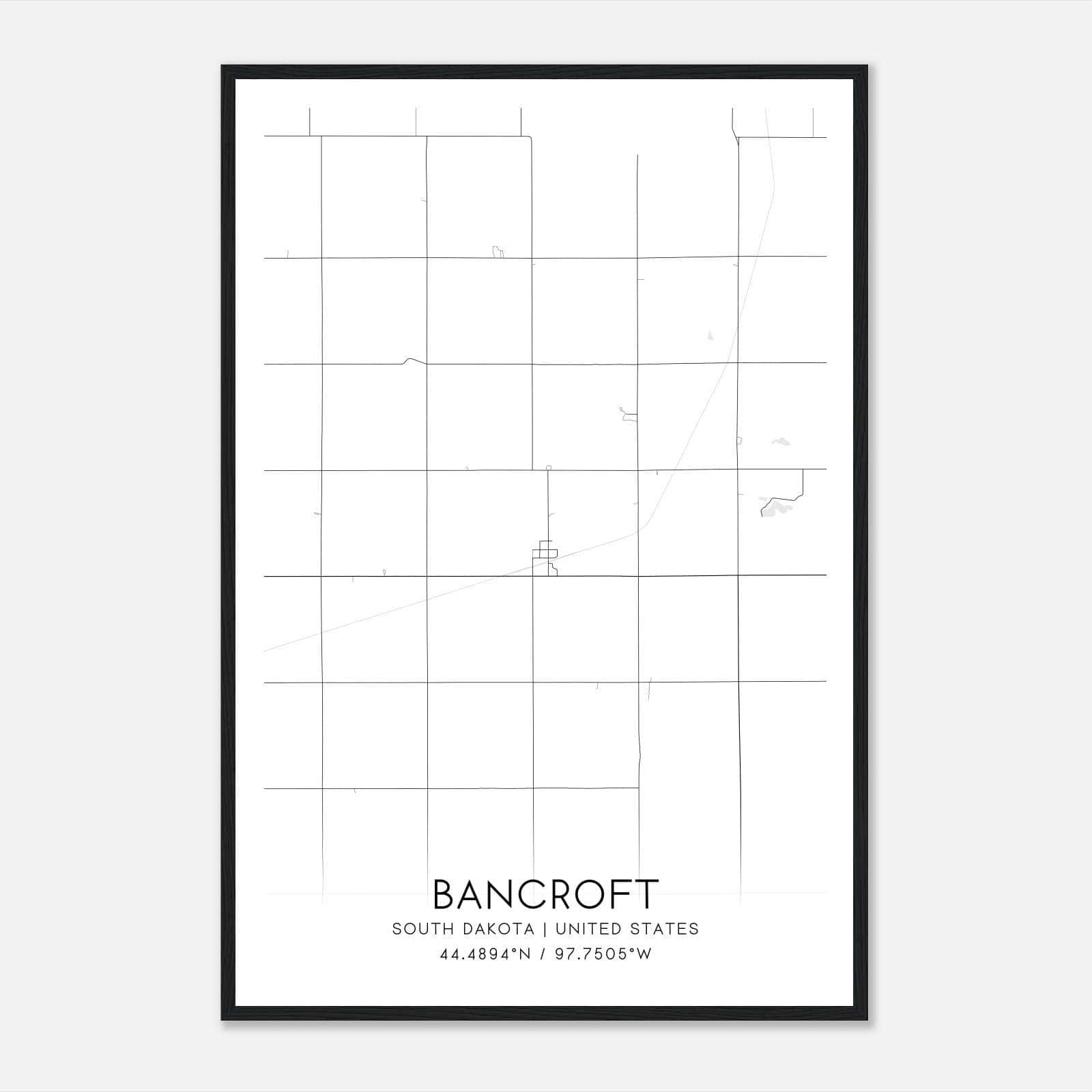 Bancroft South Dakota Map Poster, Modern Home Decor Wall Art Print Bancroft South Dakota Map Poster, Modern Home Decor Wall Art Print