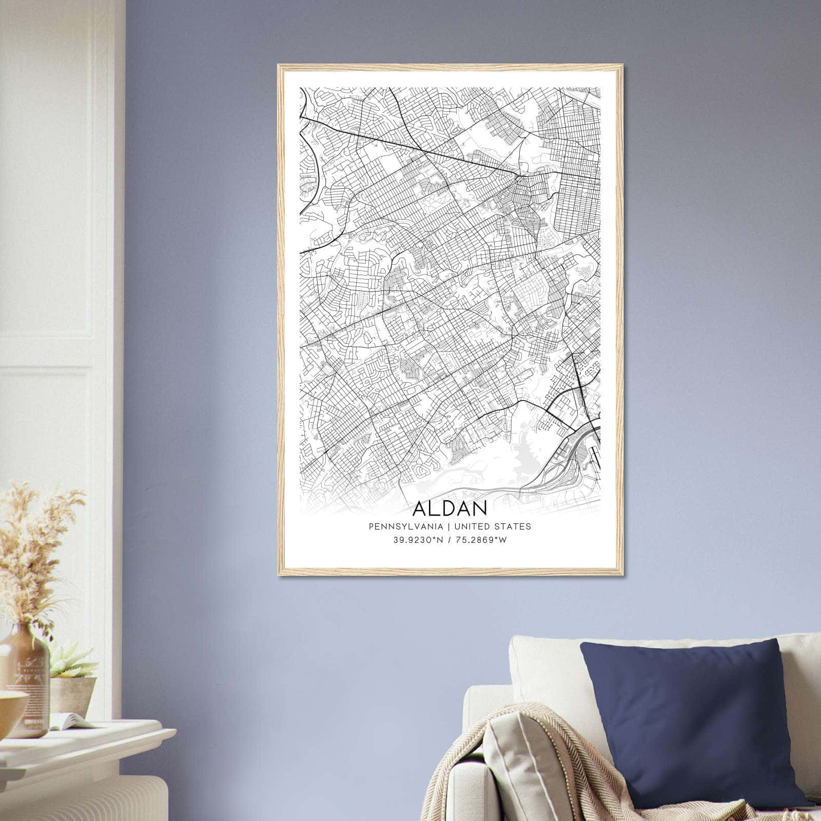 Deerfield Kansas Map Poster, Modern Home Decor Wall Art Print (Copy)
