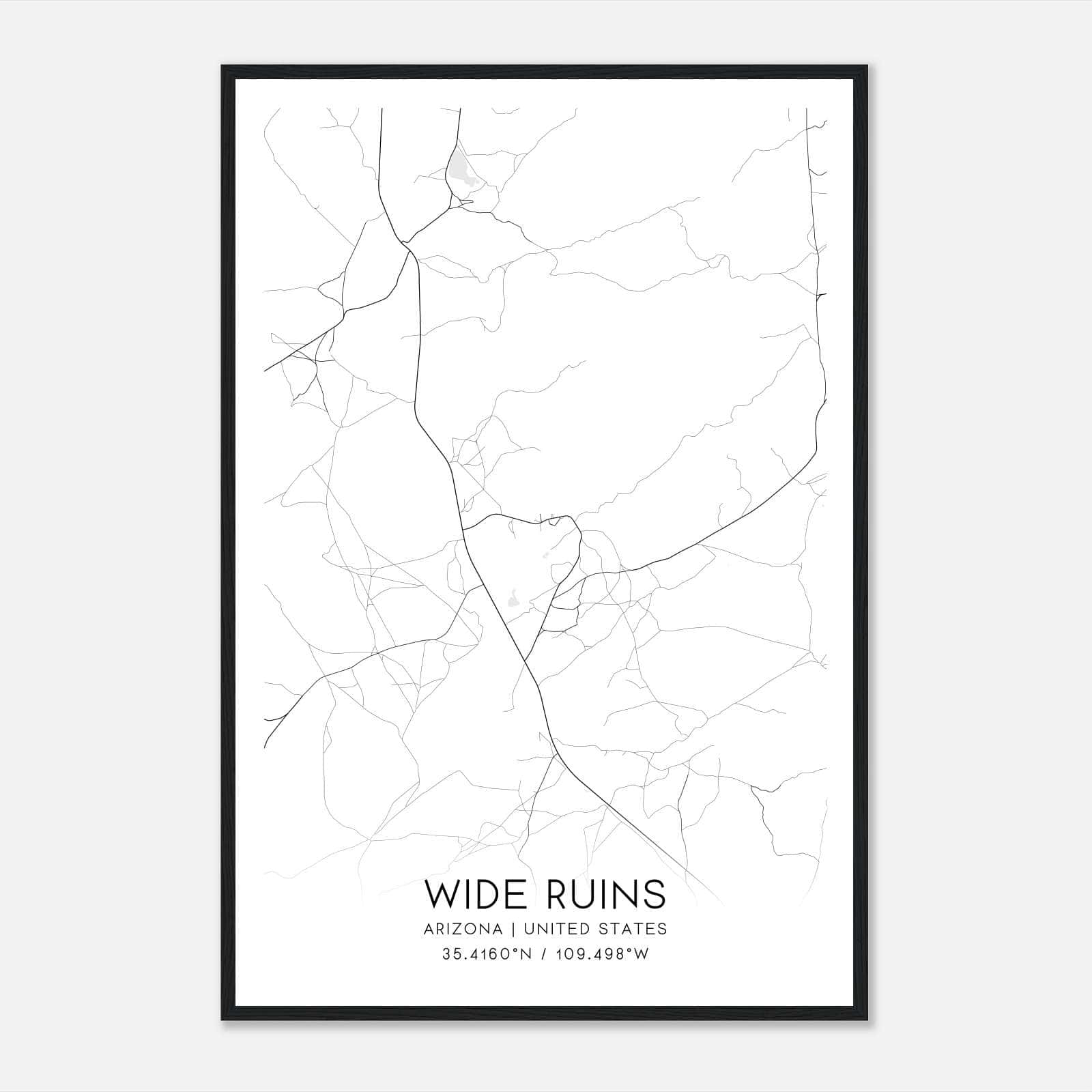 Wide Ruins Arizona Map Poster, Modern Home Decor Wall Art Print Wide Ruins Arizona Map Poster, Modern Home Decor Wall Art Print
