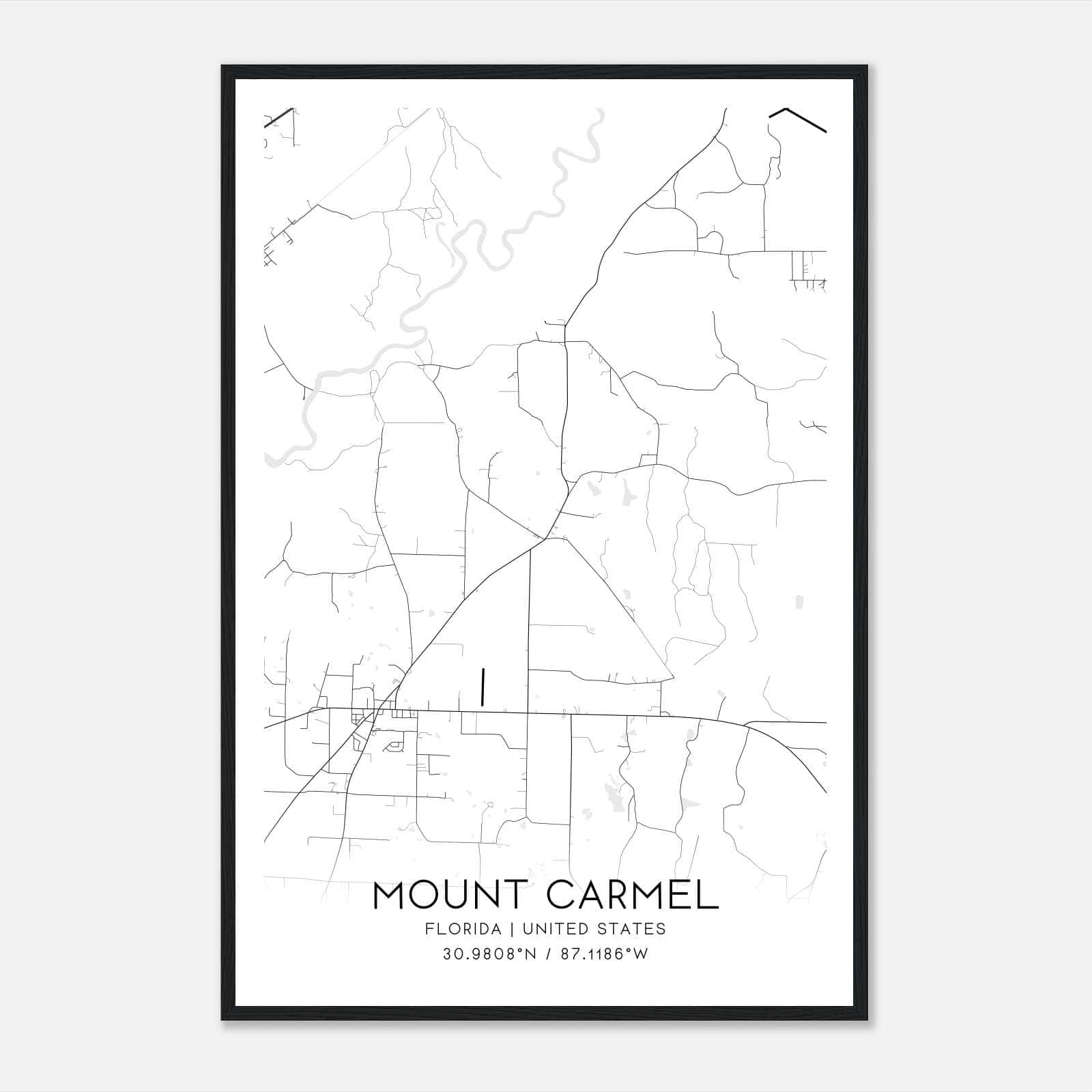 Mount Carmel Florida Map Poster, Modern Home Decor Wall Art Print Mount Carmel Florida Map Poster, Modern Home Decor Wall Art Print