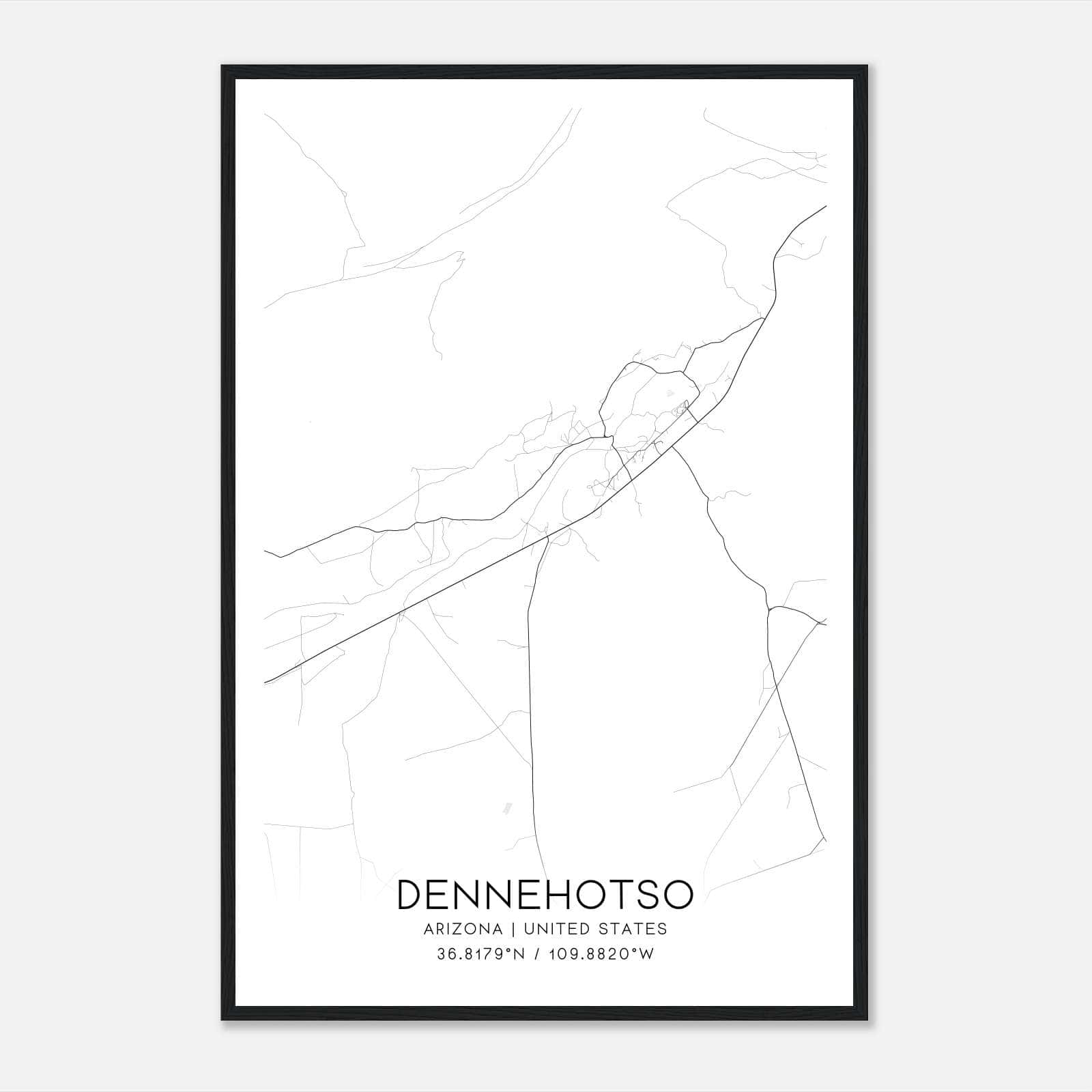 Dennehotso Arizona Map Poster, Modern Home Decor Wall Art Print Dennehotso Arizona Map Poster, Modern Home Decor Wall Art Print