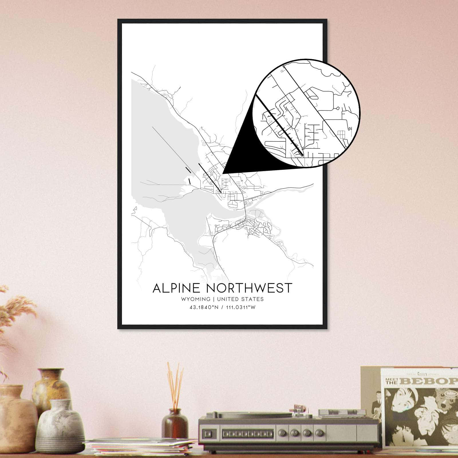 Deerfield Kansas Map Poster, Modern Home Decor Wall Art Print (Copy)