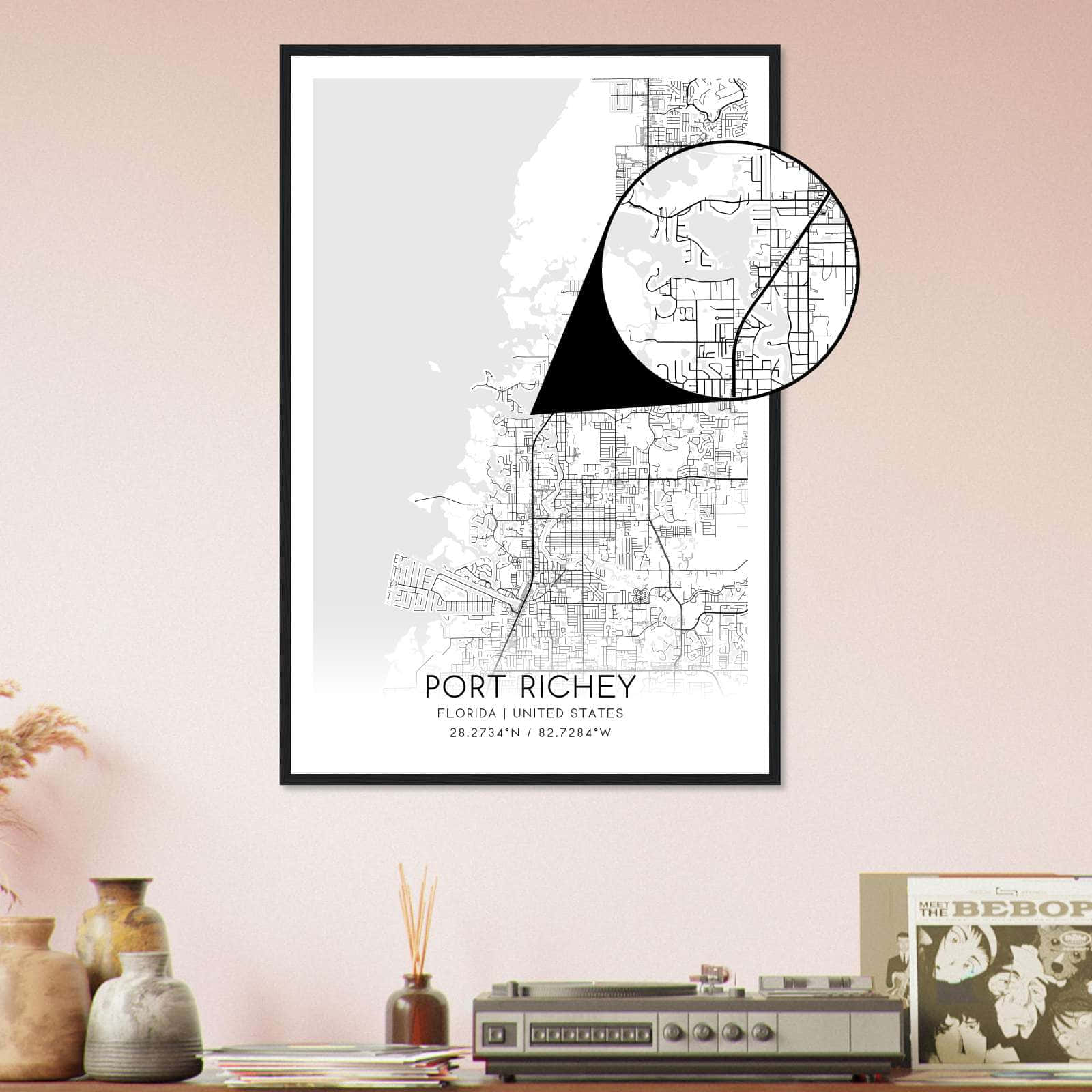 Deerfield Kansas Map Poster, Modern Home Decor Wall Art Print (Copy)