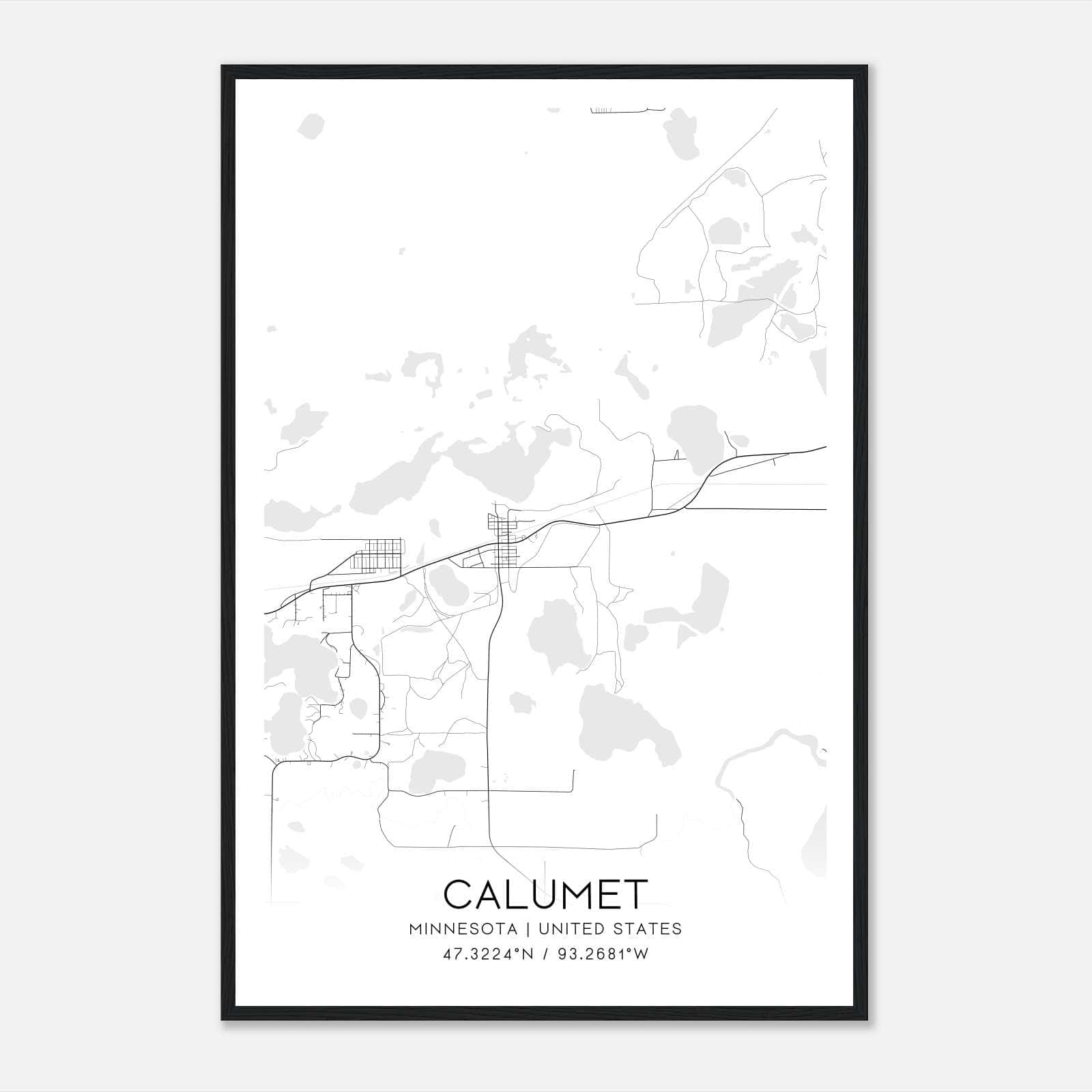 Calumet Minnesota Map Poster, Modern Home Decor Wall Art Print Calumet Minnesota Map Poster, Modern Home Decor Wall Art Print
