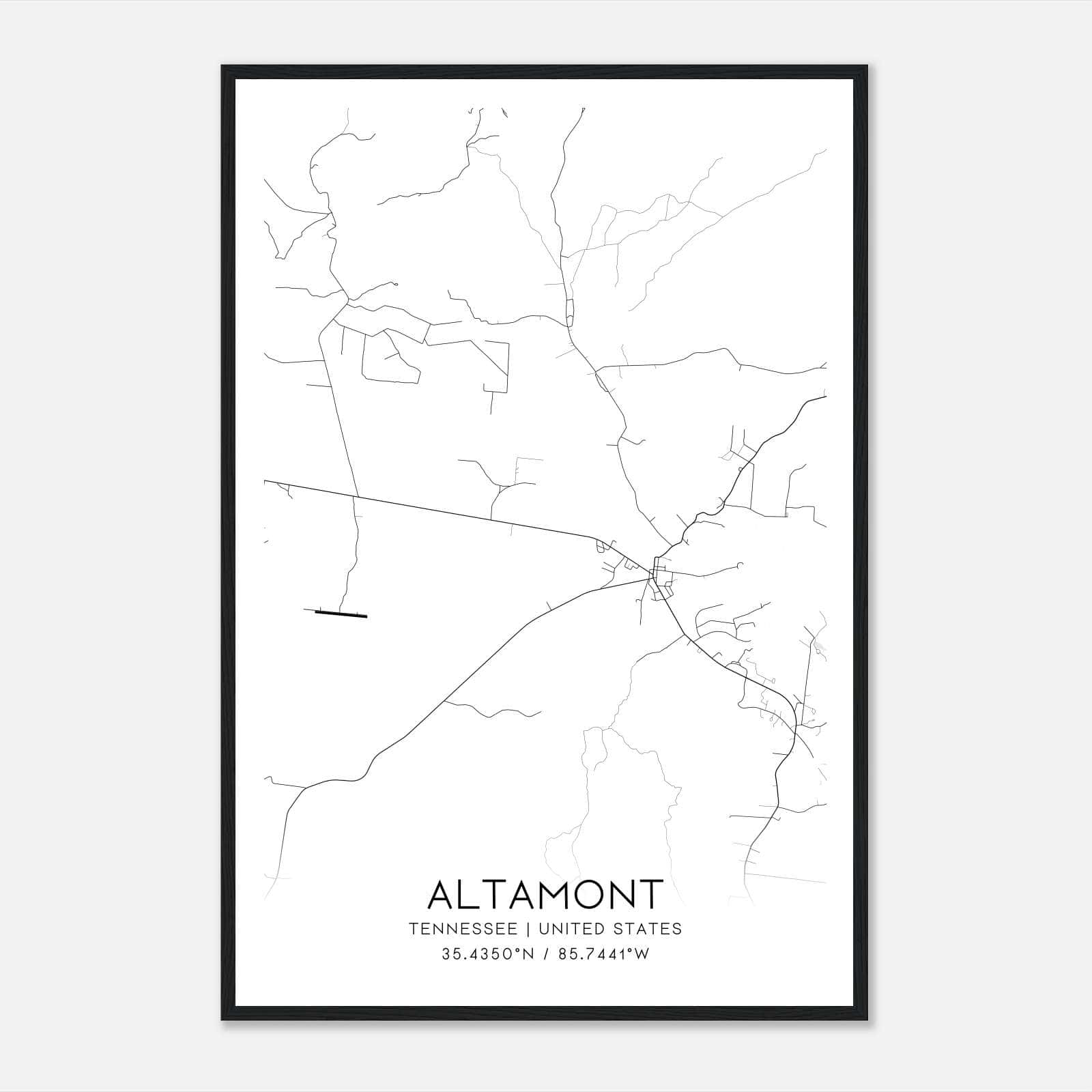 Altamont Tennessee Map Poster, Modern Home Decor Wall Art Print Altamont Tennessee Map Poster, Modern Home Decor Wall Art Print