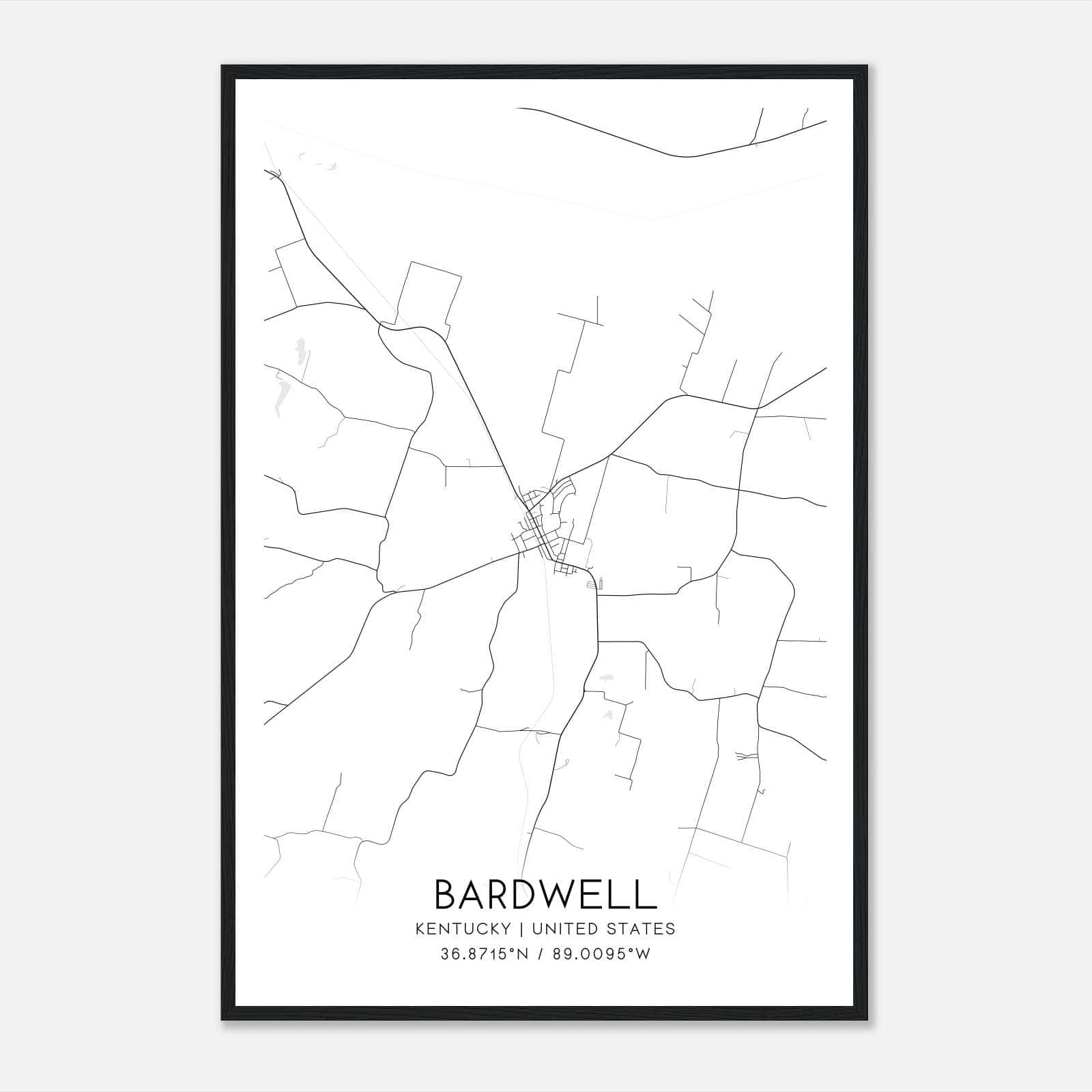 Bardwell Kentucky Map Poster, Modern Home Decor Wall Art Print Bardwell Kentucky Map Poster, Modern Home Decor Wall Art Print
