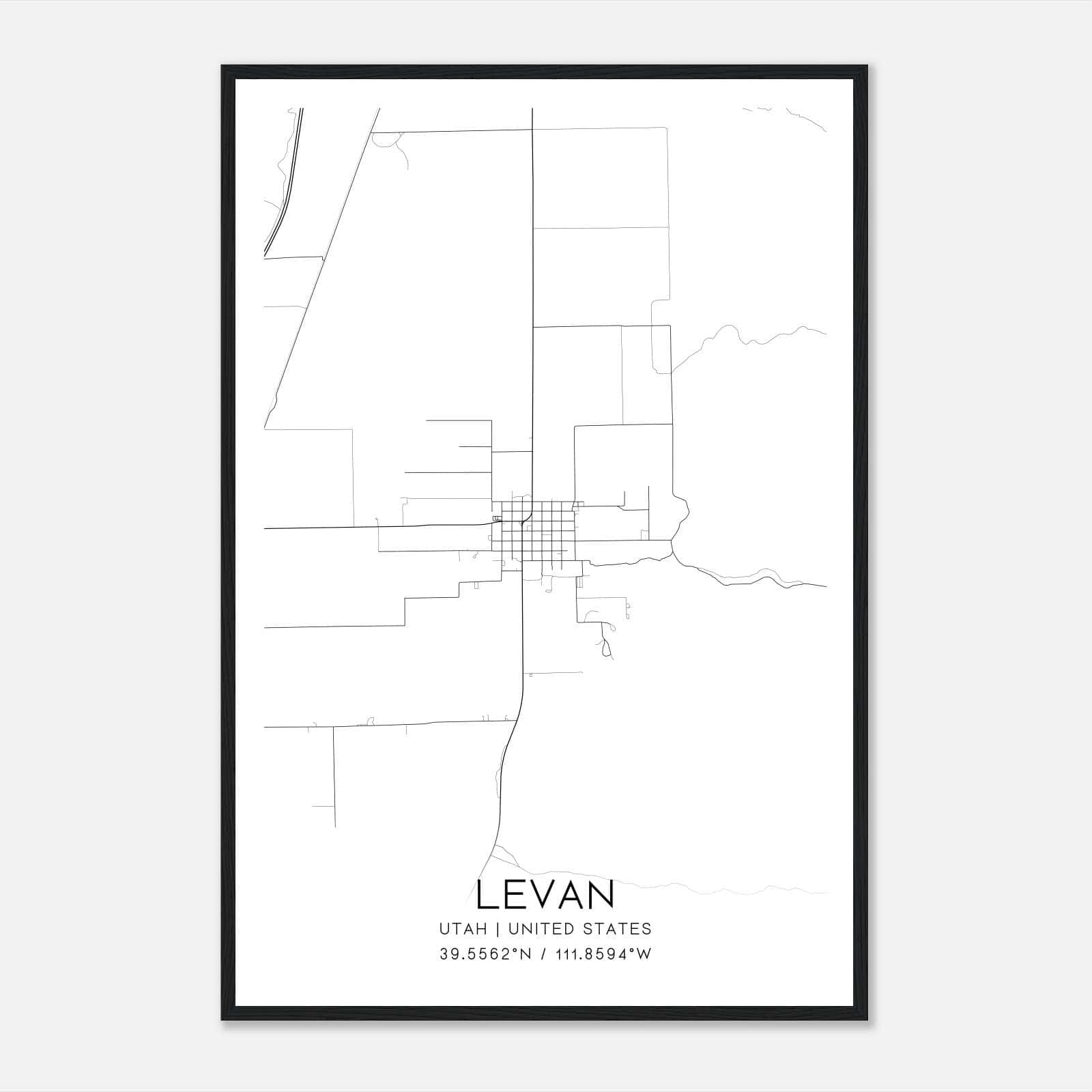 Levan Utah Map Poster, Modern Home Decor Wall Art Print Levan Utah Map Poster, Modern Home Decor Wall Art Print