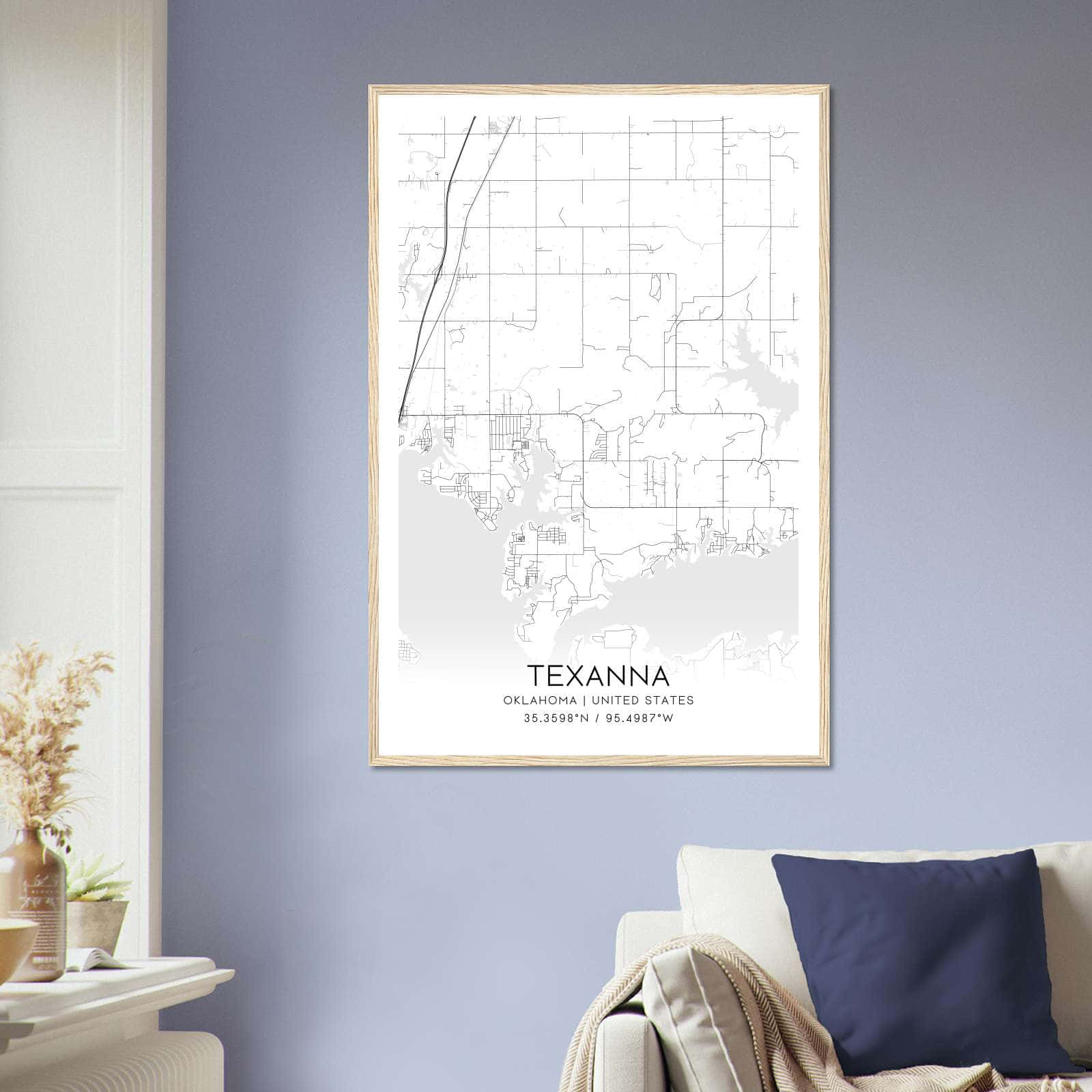 Deerfield Kansas Map Poster, Modern Home Decor Wall Art Print (Copy)