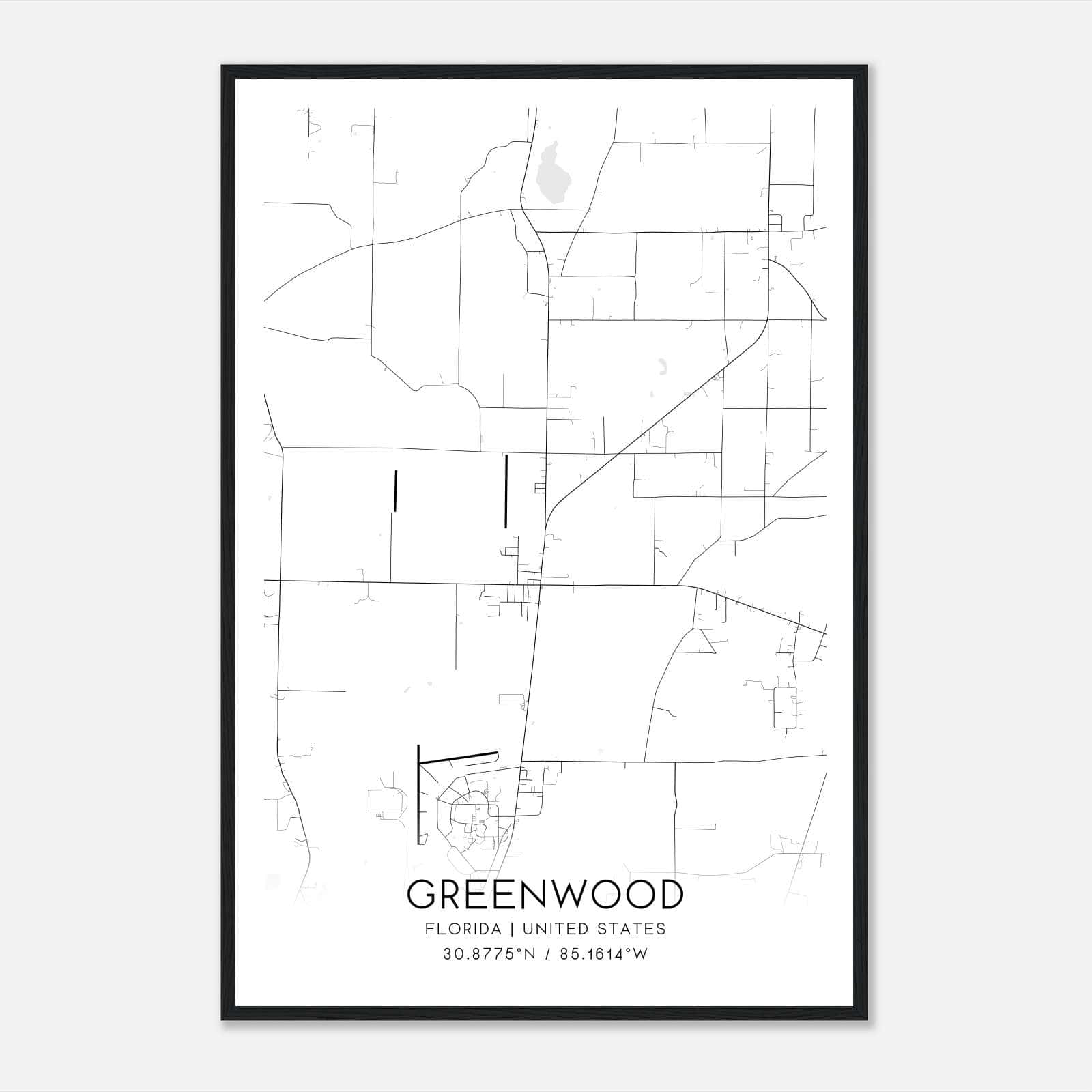 Greenwood Florida Map Poster, Modern Home Decor Wall Art Print Greenwood Florida Map Poster, Modern Home Decor Wall Art Print