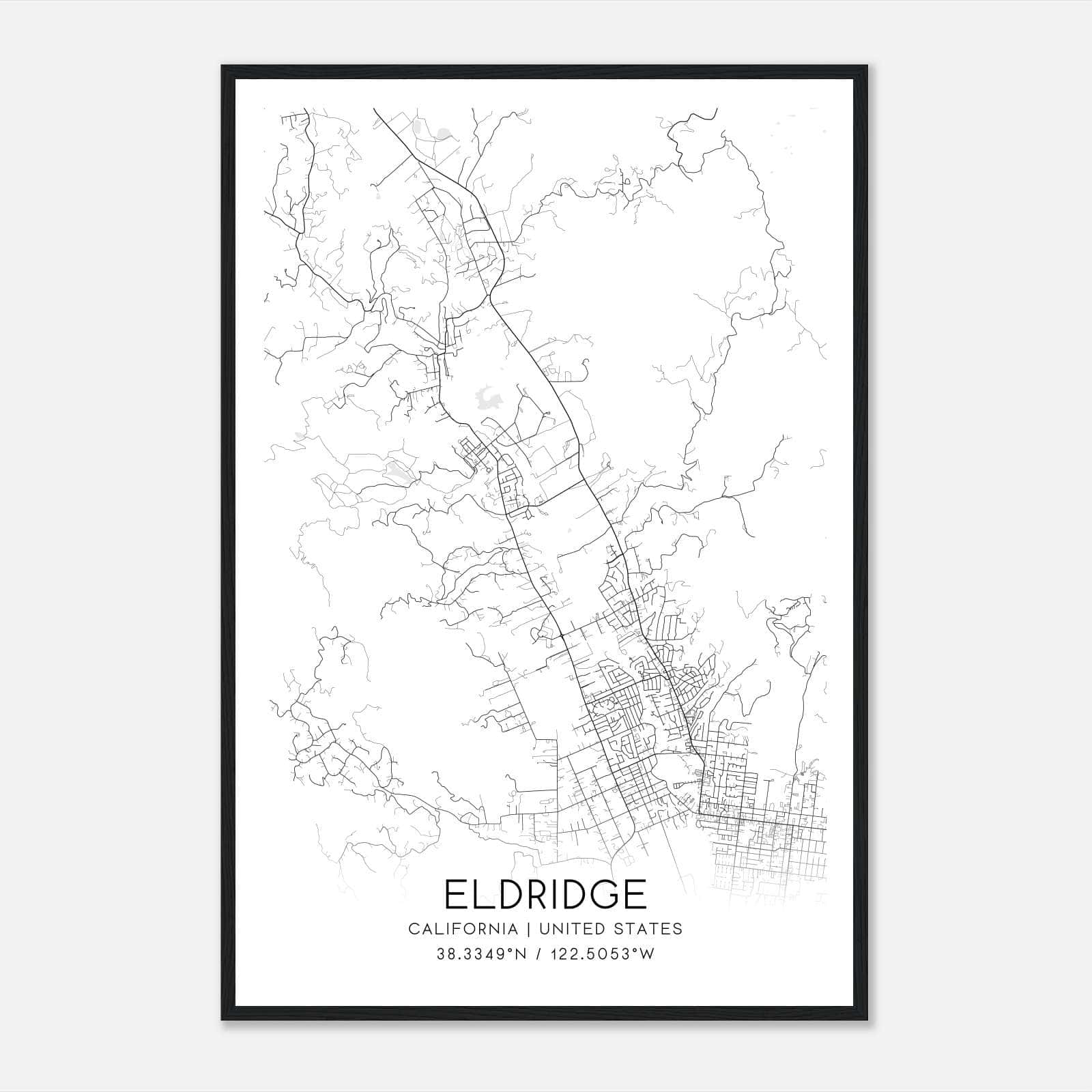 Eldridge California Map Poster, Modern Home Decor Wall Art Print Eldridge California Map Poster, Modern Home Decor Wall Art Print