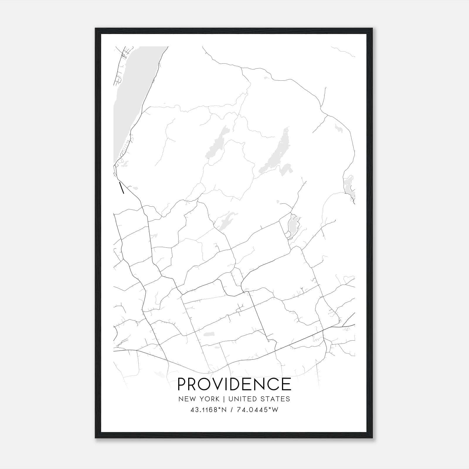 Providence New York Map Poster, Modern Home Decor Wall Art Print Providence New York Map Poster, Modern Home Decor Wall Art Print