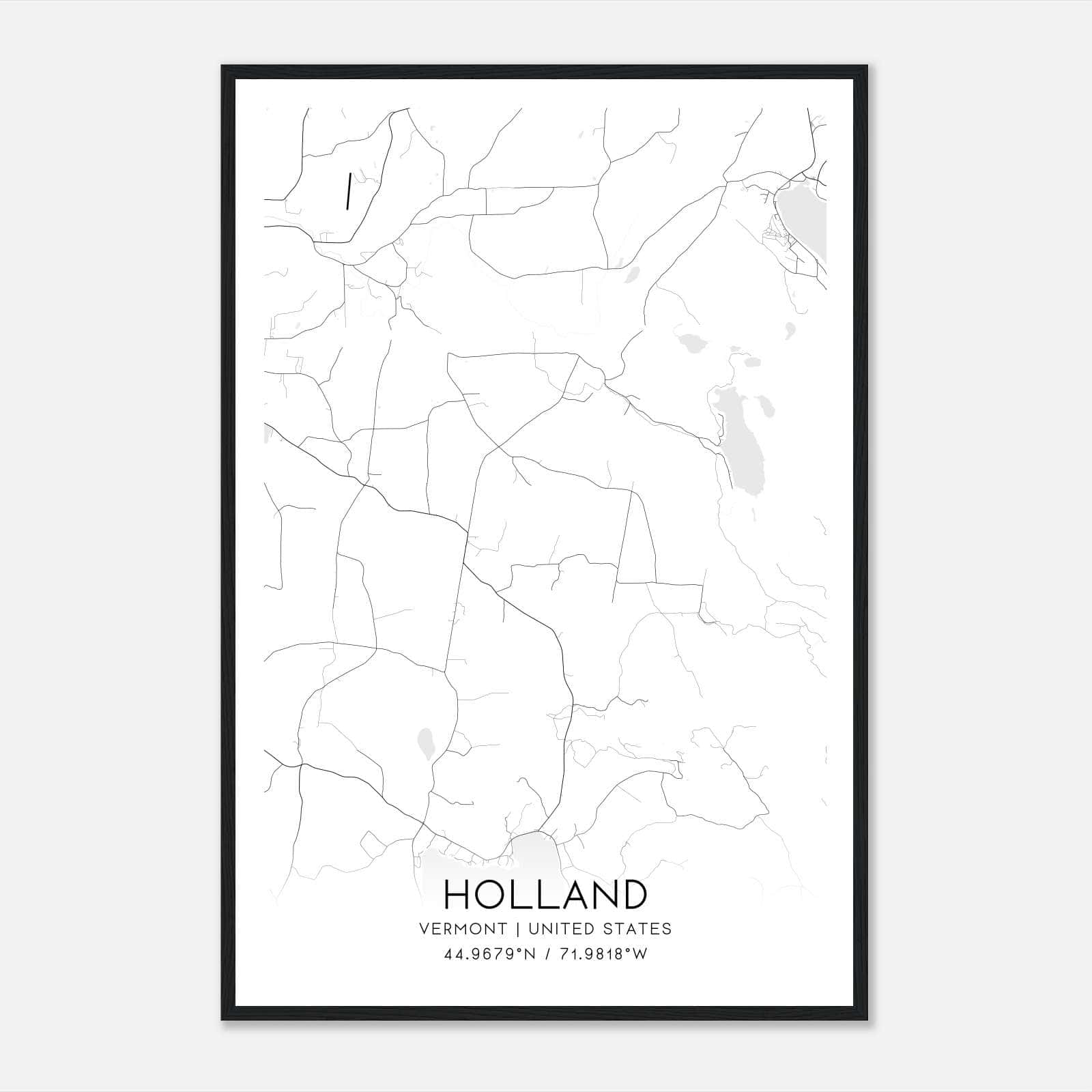 Holland Vermont Map Poster, Modern Home Decor Wall Art Print Holland Vermont Map Poster, Modern Home Decor Wall Art Print
