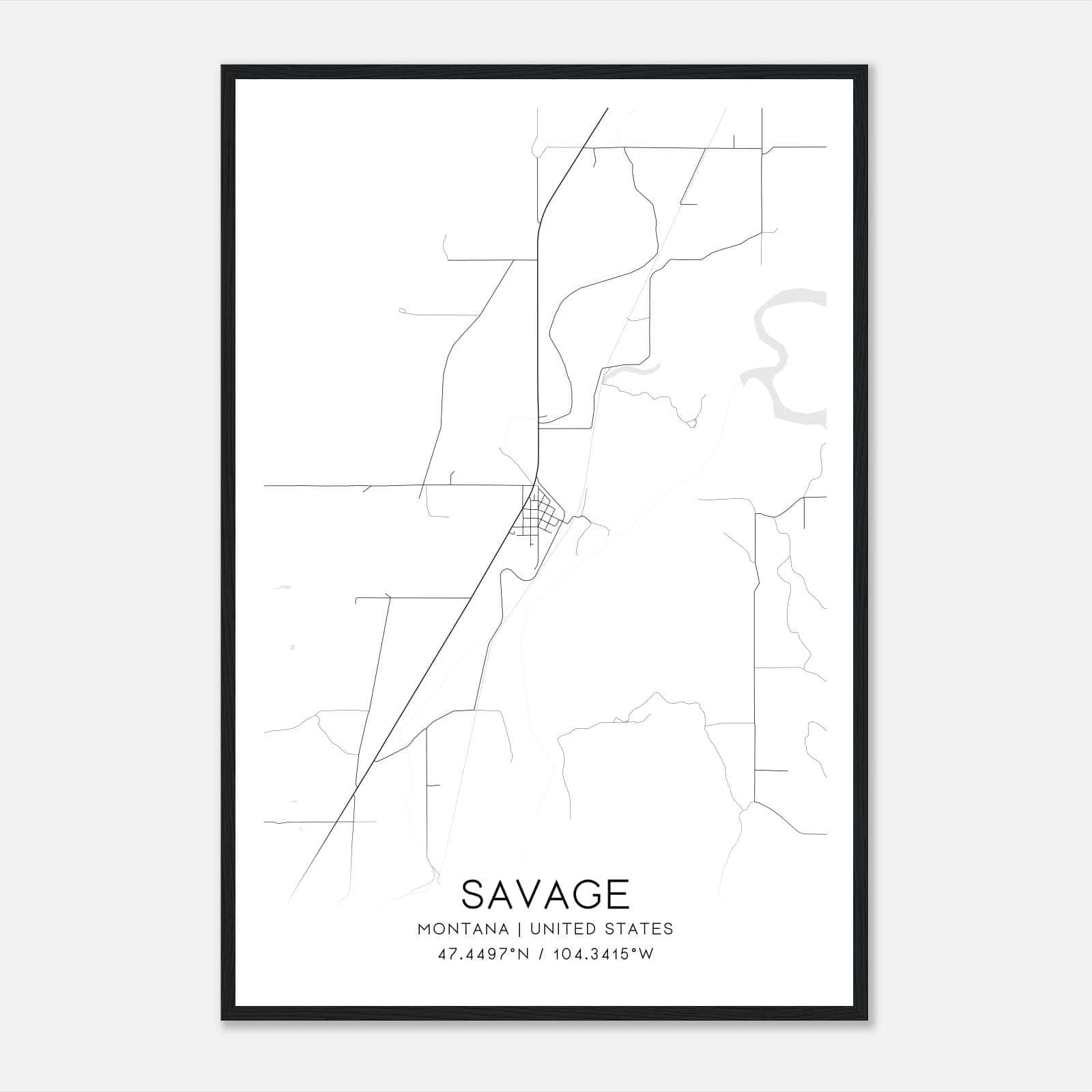 Savage Montana Map Poster, Modern Home Decor Wall Art Print Savage Montana Map Poster, Modern Home Decor Wall Art Print