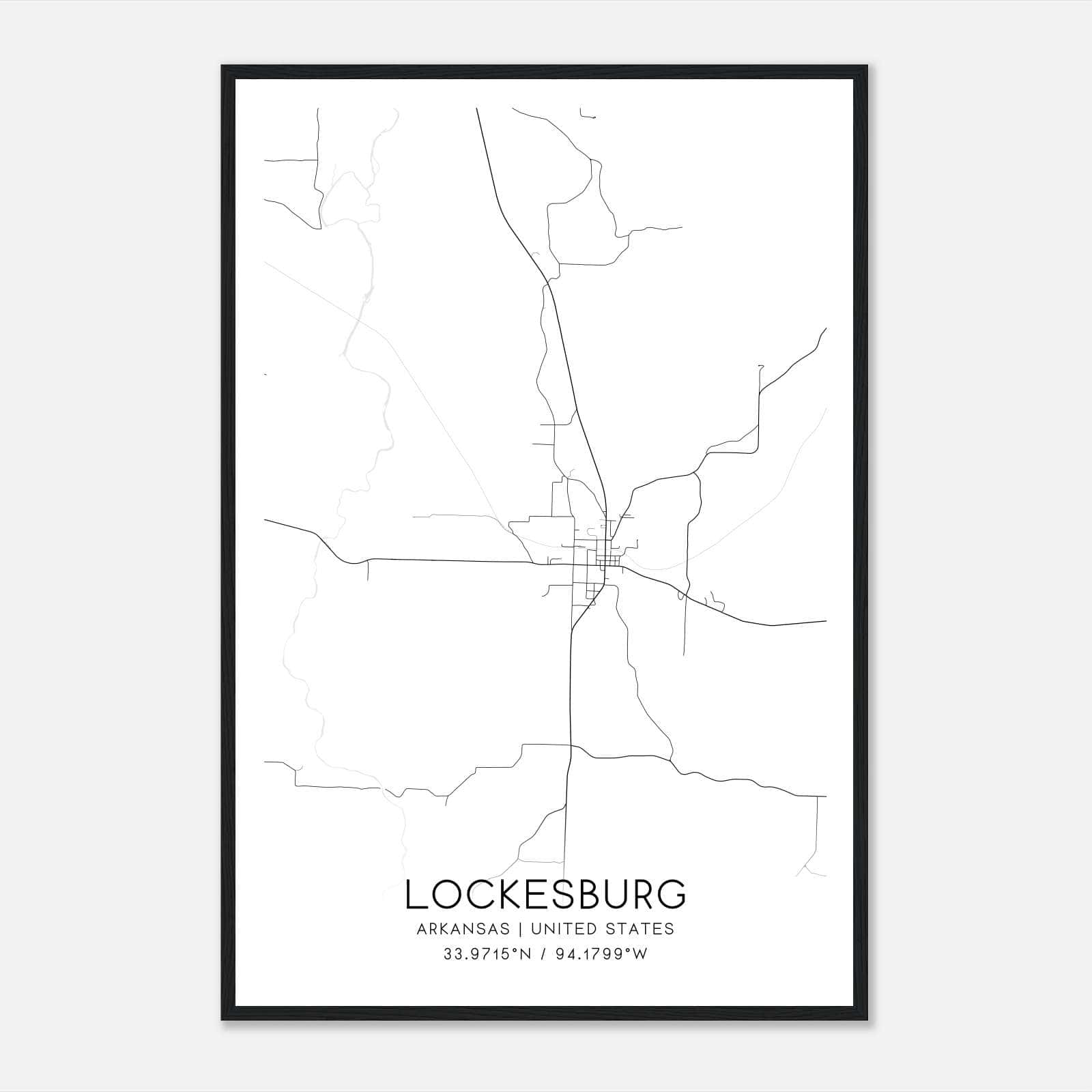 Lockesburg Arkansas Map Poster, Modern Home Decor Wall Art Print Lockesburg Arkansas Map Poster, Modern Home Decor Wall Art Print