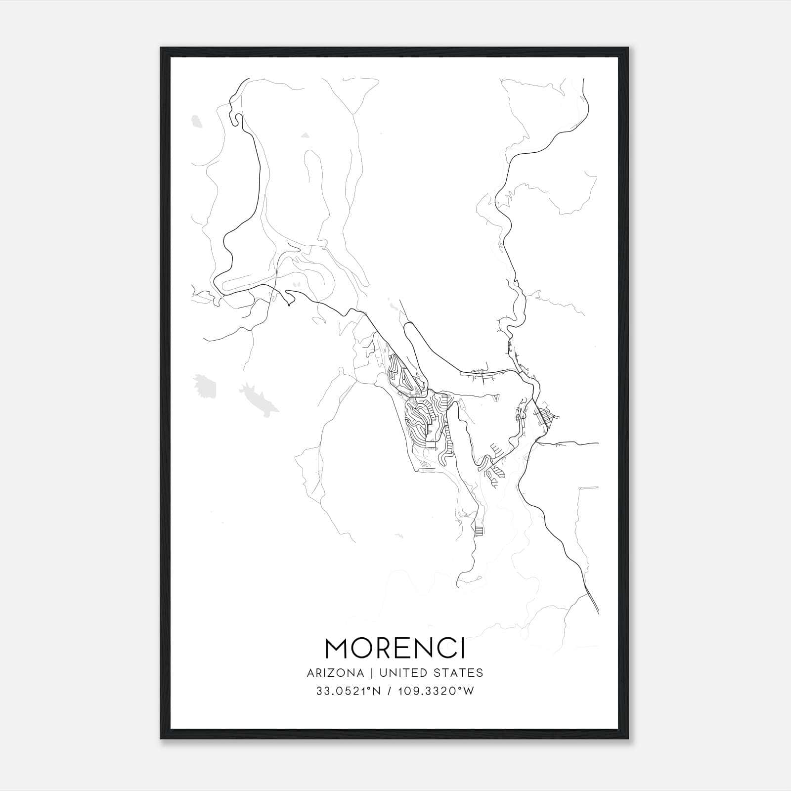 Morenci Arizona Map Poster, Modern Home Decor Wall Art Print Morenci Arizona Map Poster, Modern Home Decor Wall Art Print