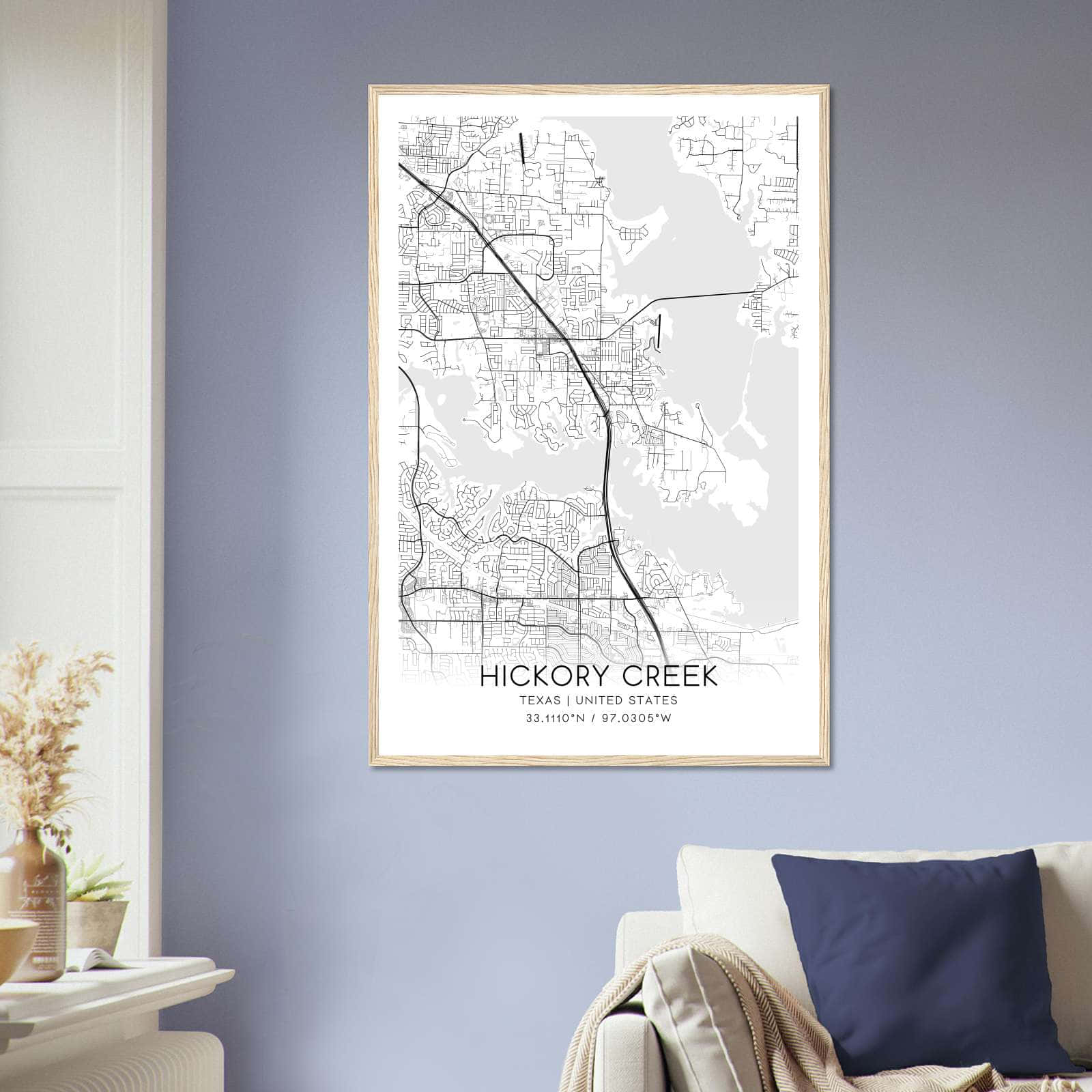 Deerfield Kansas Map Poster, Modern Home Decor Wall Art Print (Copy)