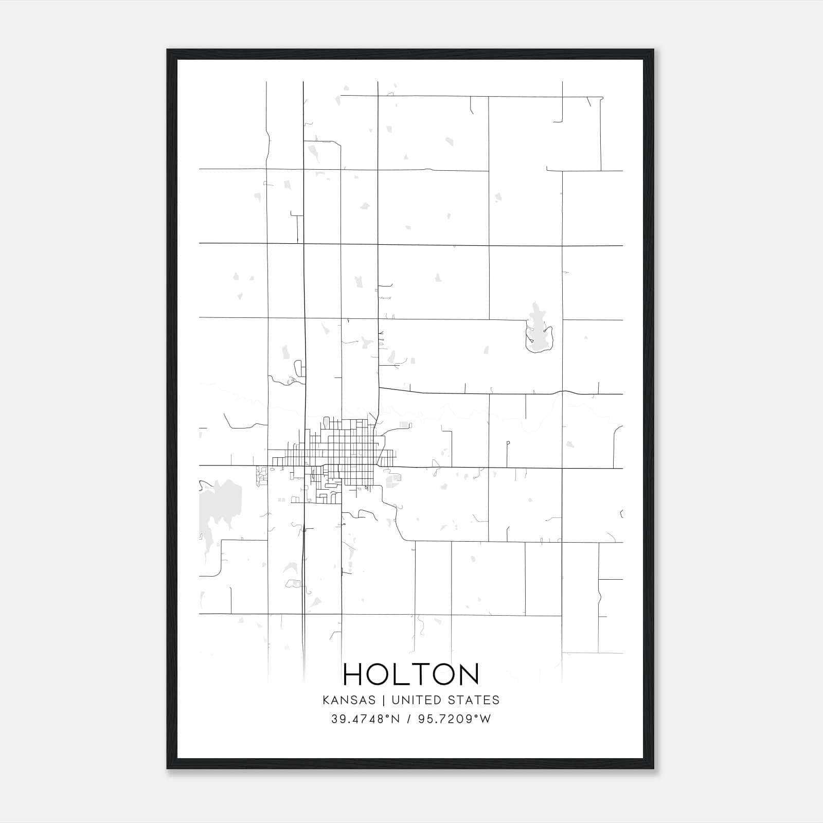 Holton Kansas Map Poster, Modern Home Decor Wall Art Print Holton Kansas Map Poster, Modern Home Decor Wall Art Print