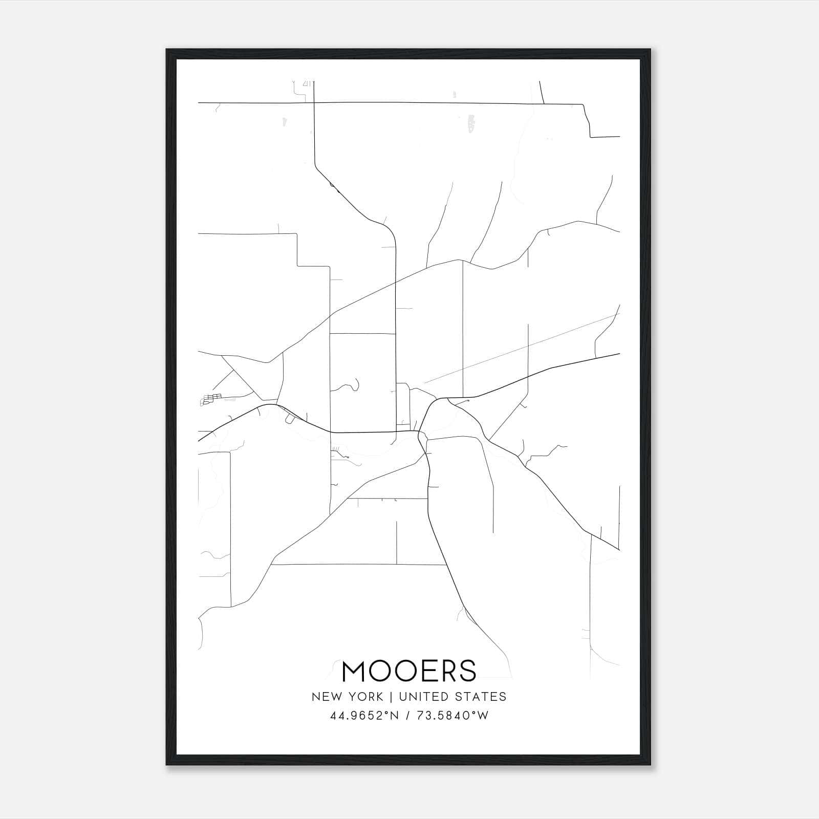 Mooers New York Map Poster, Modern Home Decor Wall Art Print Mooers New York Map Poster, Modern Home Decor Wall Art Print