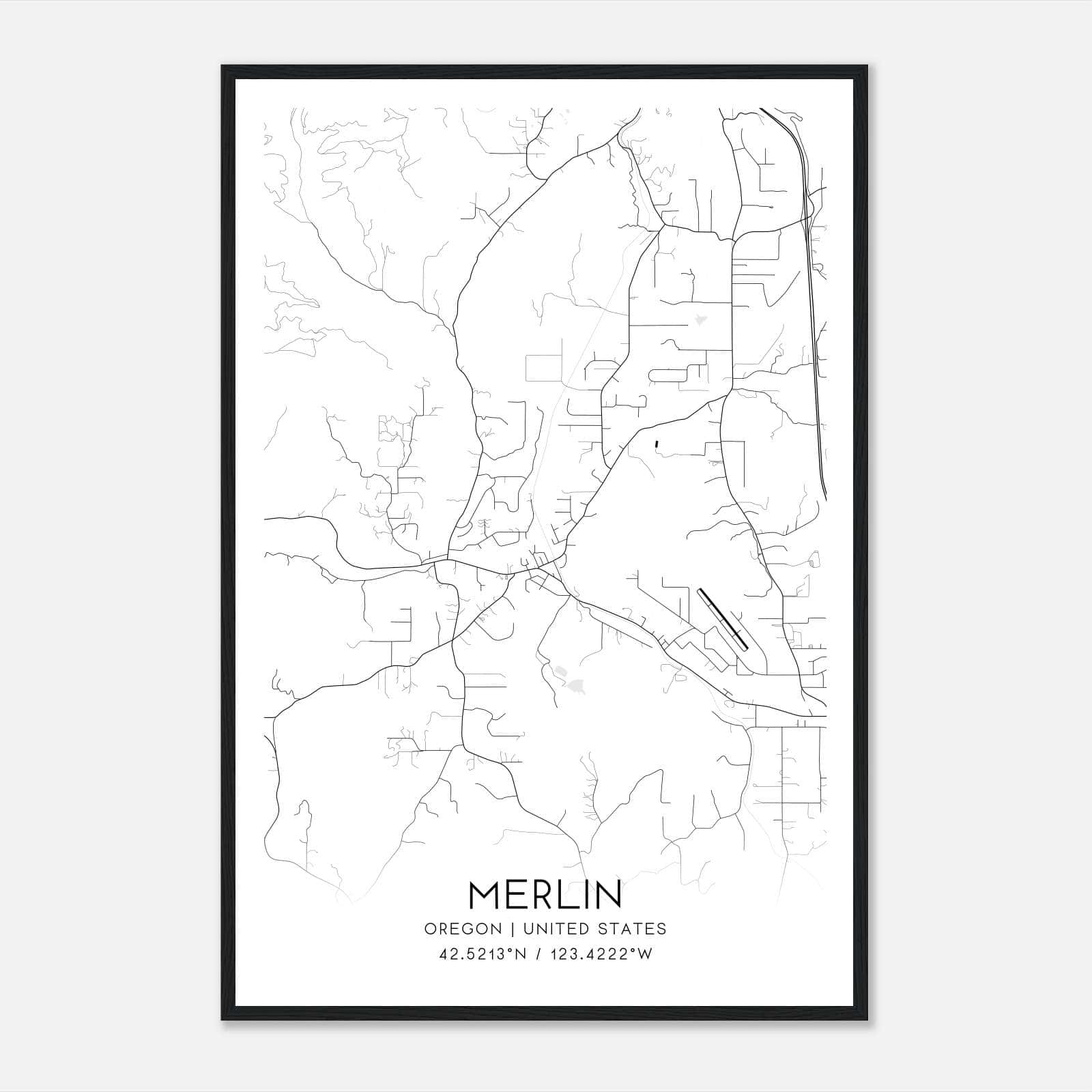Merlin Oregon Map Poster, Modern Home Decor Wall Art Print Merlin Oregon Map Poster, Modern Home Decor Wall Art Print