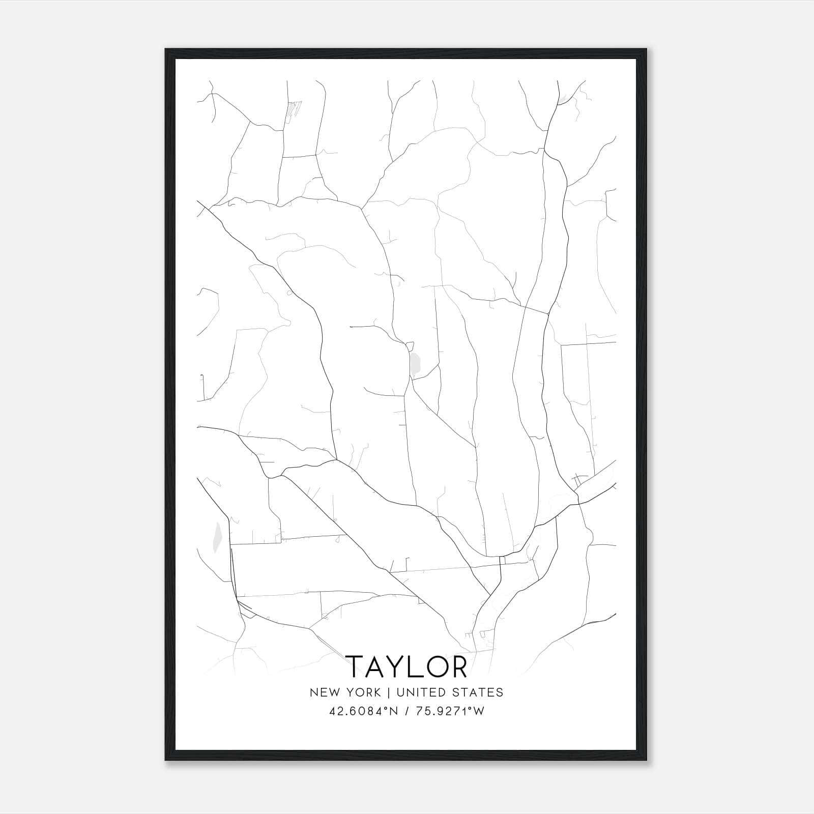 Taylor New York Map Poster, Modern Home Decor Wall Art Print Taylor New York Map Poster, Modern Home Decor Wall Art Print