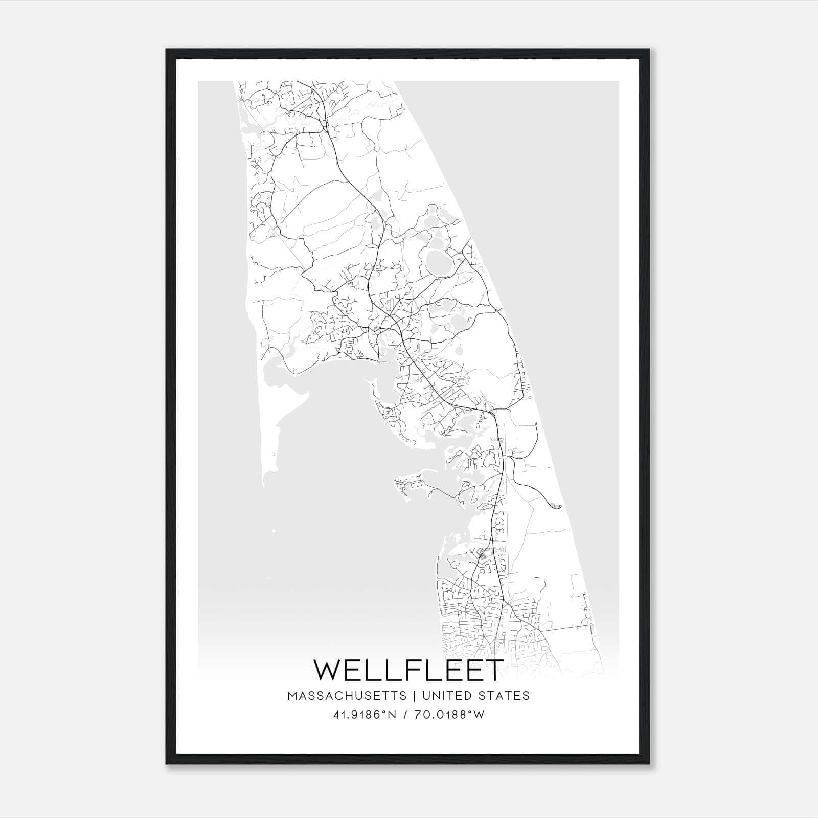 Wellfleet Massachusetts Map Poster, Modern Home Decor Wall Art Print Wellfleet Massachusetts Map Poster, Modern Home Decor Wall Art Print